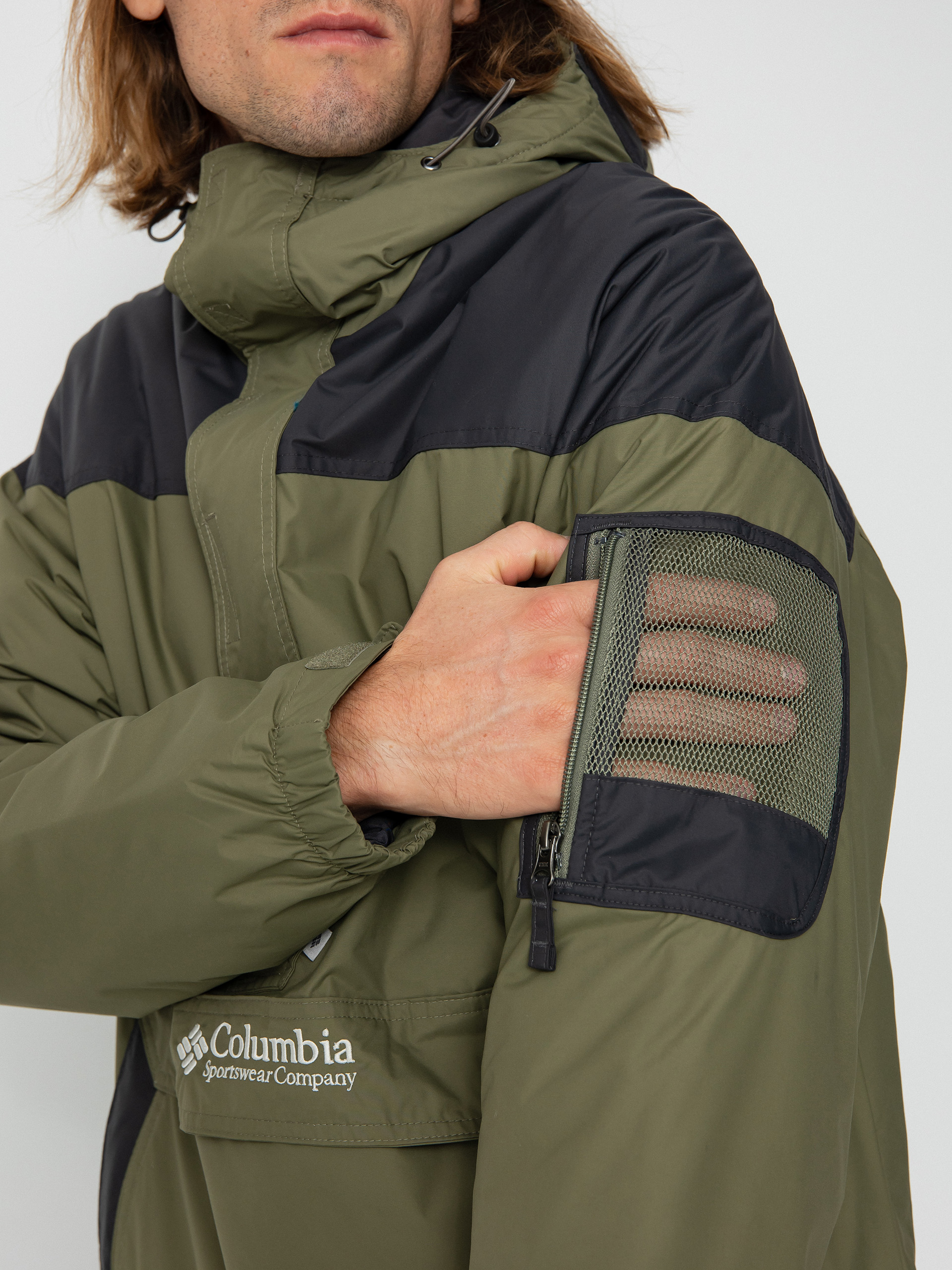 Columbia khaki outlet challenger pullover jacket