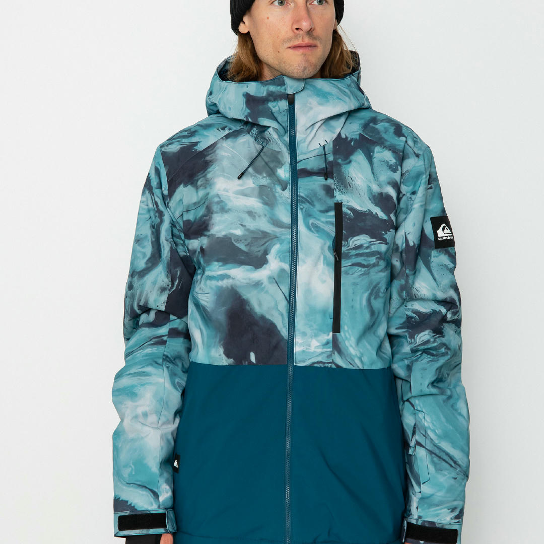 Quiksilver Mission Printed Block Snowboard jacket (resin tint majolica blue)