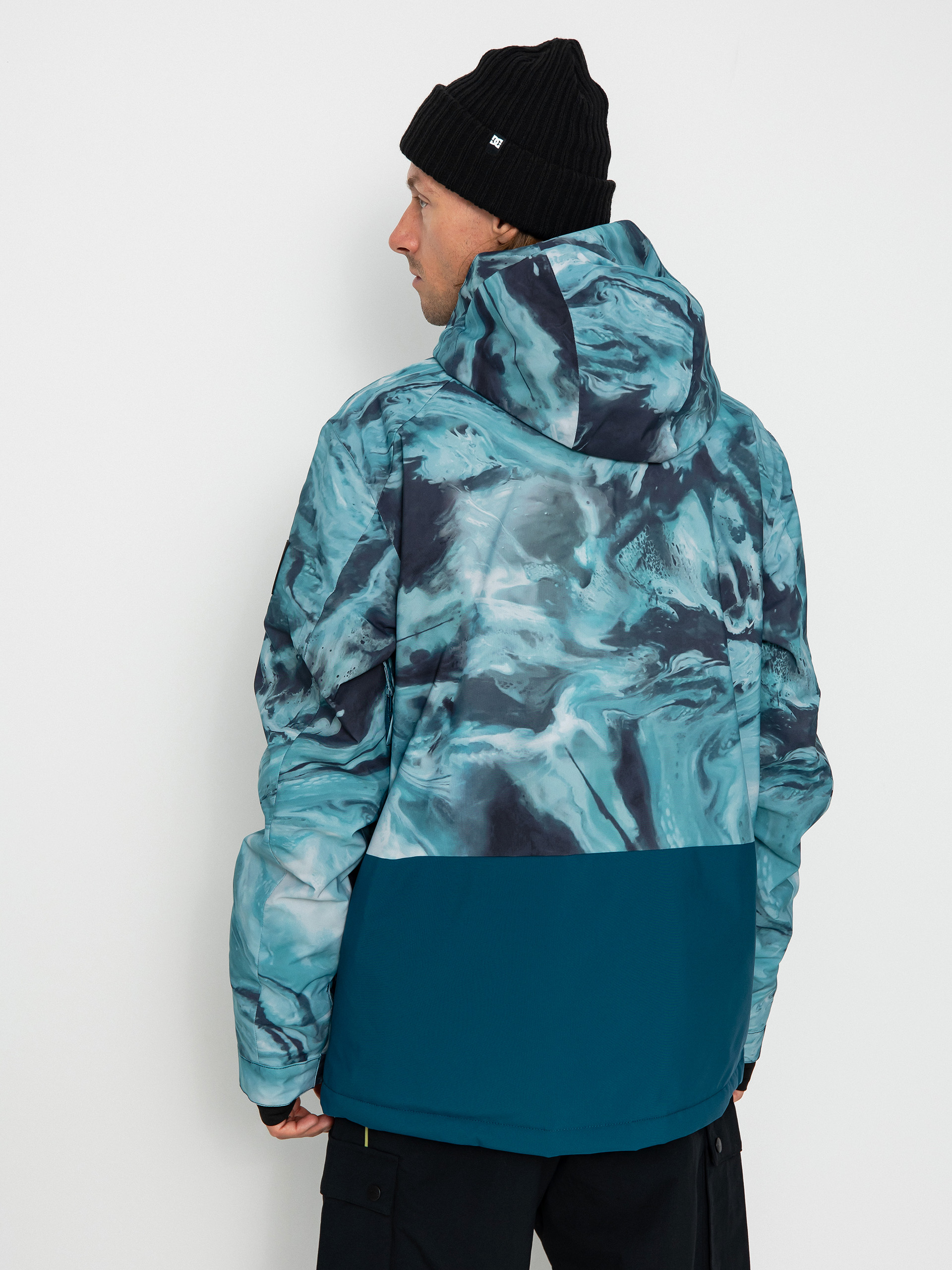 Mens Quiksilver Mission Printed Block Snowboard jacket (resin tint majolica blue)