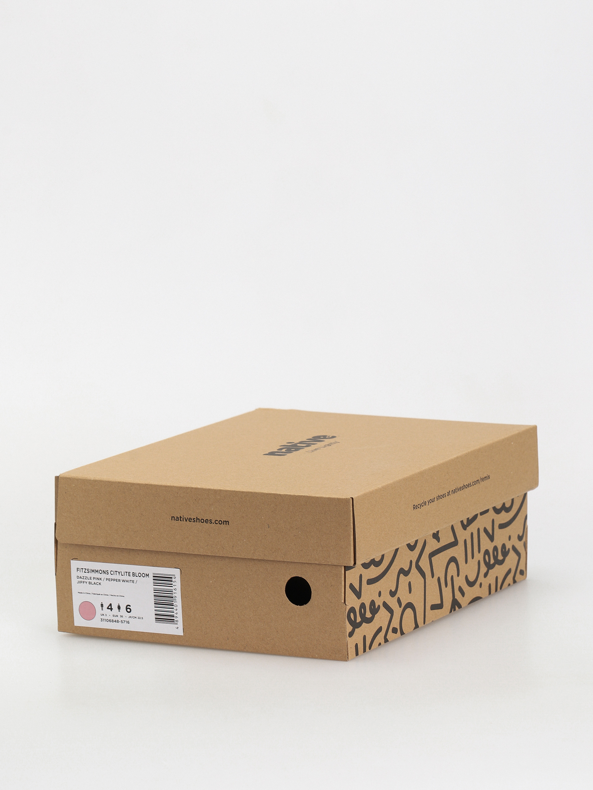 Native Fitzsimmons Citylite Winter shoes (dazzle pink/pepper white/jiffy black)