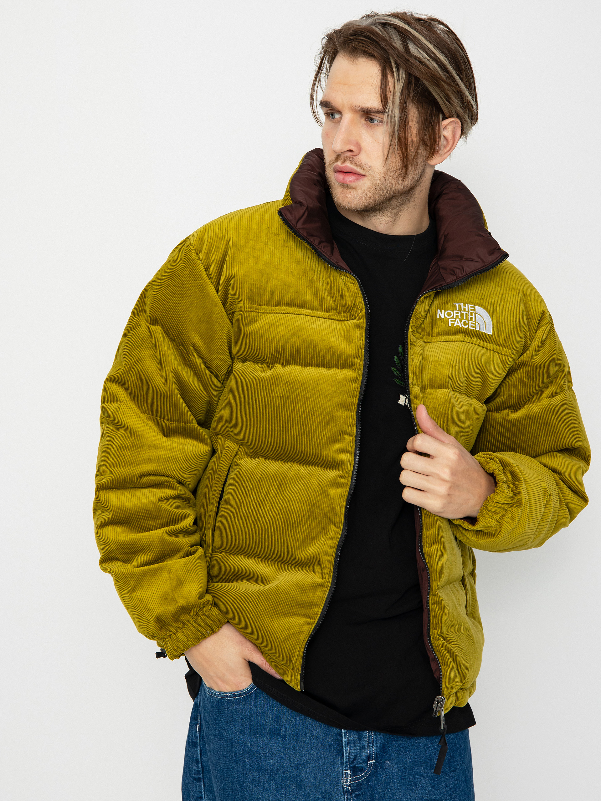 The North Face 92 Reversible Nuptse Jacke (sulphur moss/coal brown)