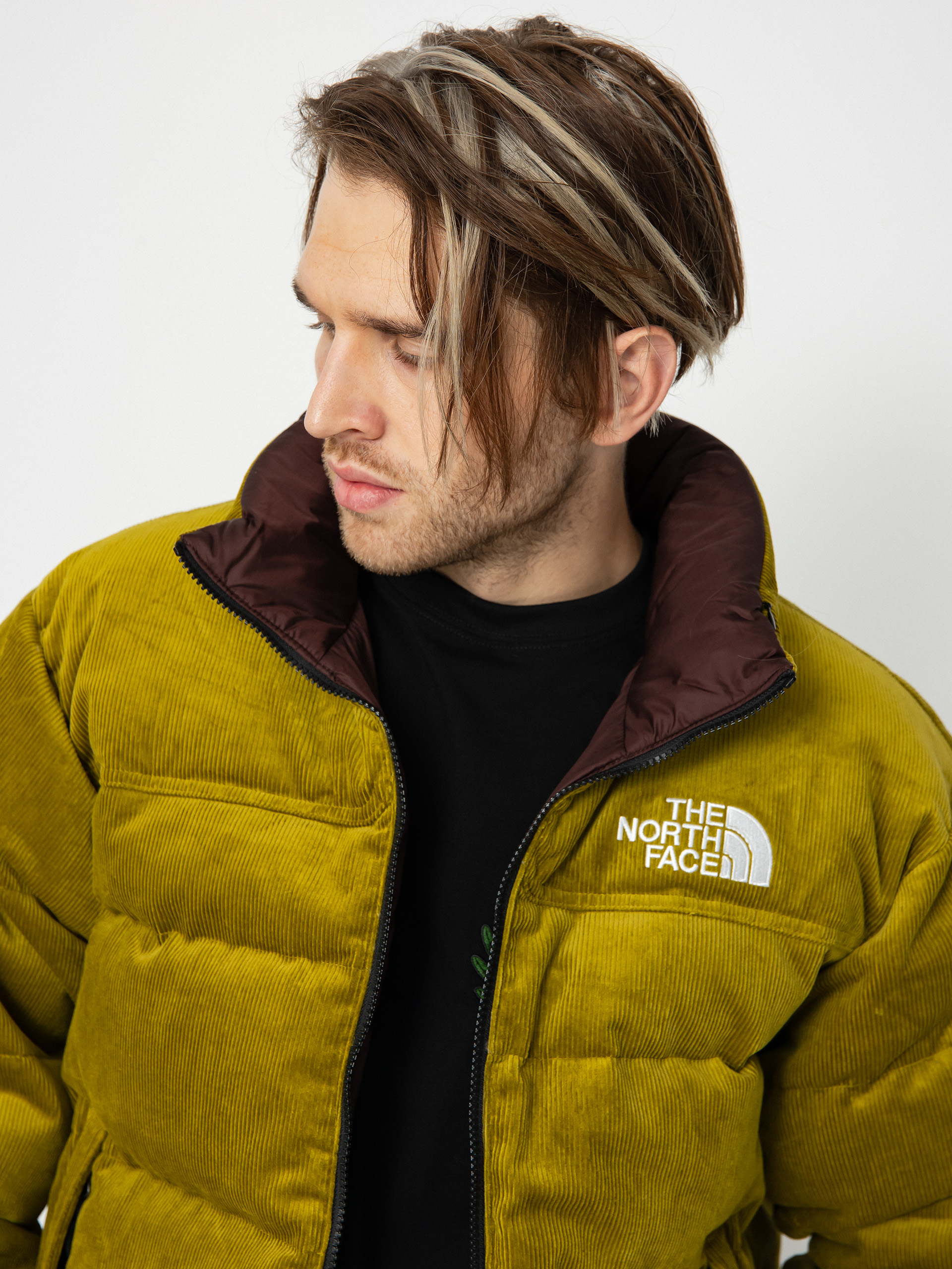 The North Face 92 Reversible Nuptse Jacket sulphur moss coal brown