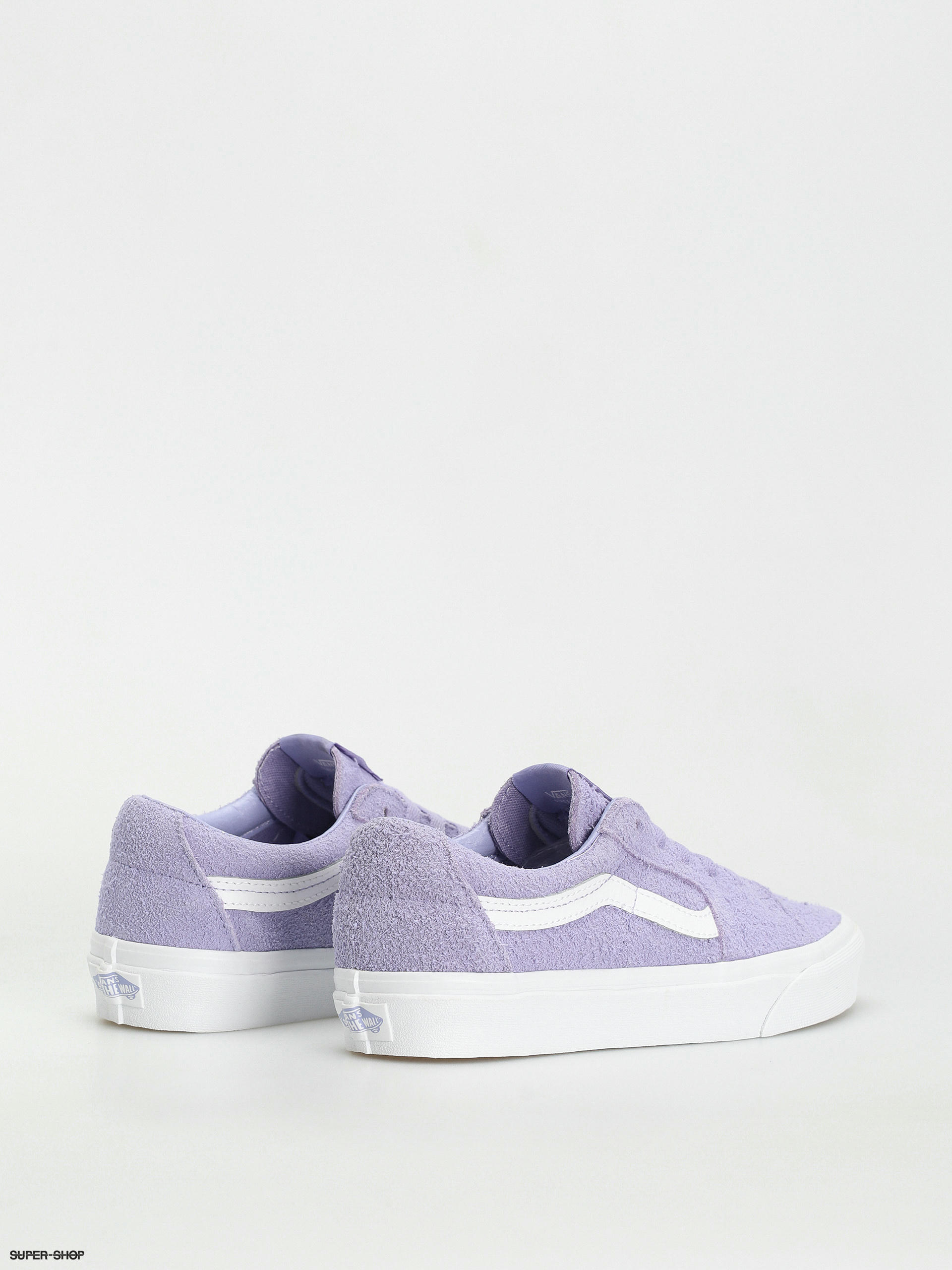 Lavender and white store vans