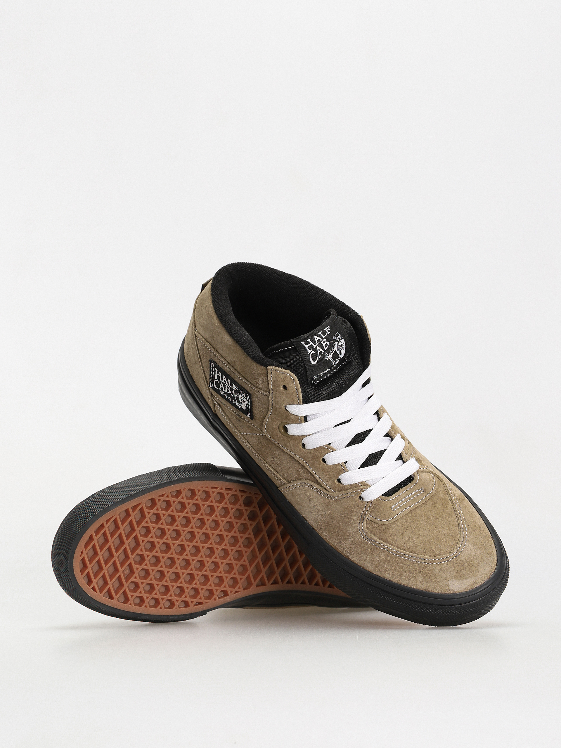 Vans Skate Half Cab Shoes (pig suede olive/black)
