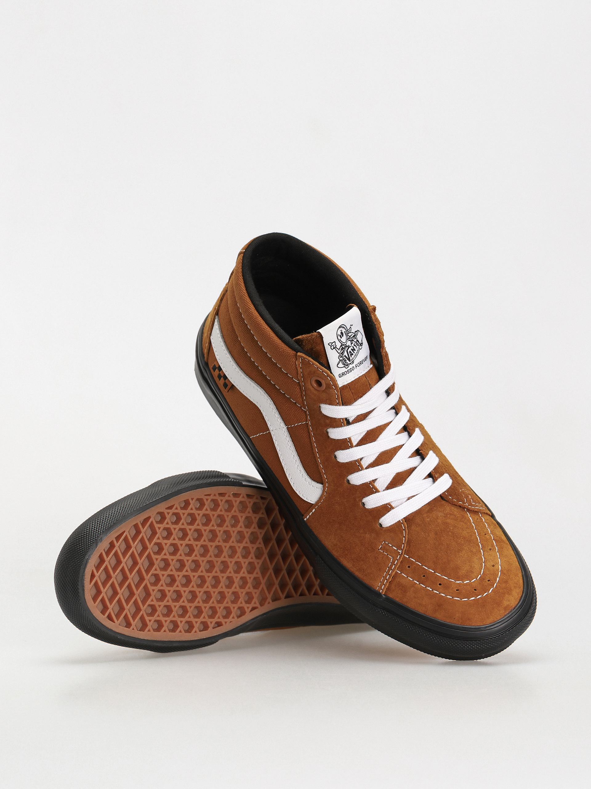 Vans Skate Grosso Mid Shoes (pig suede brown/black)