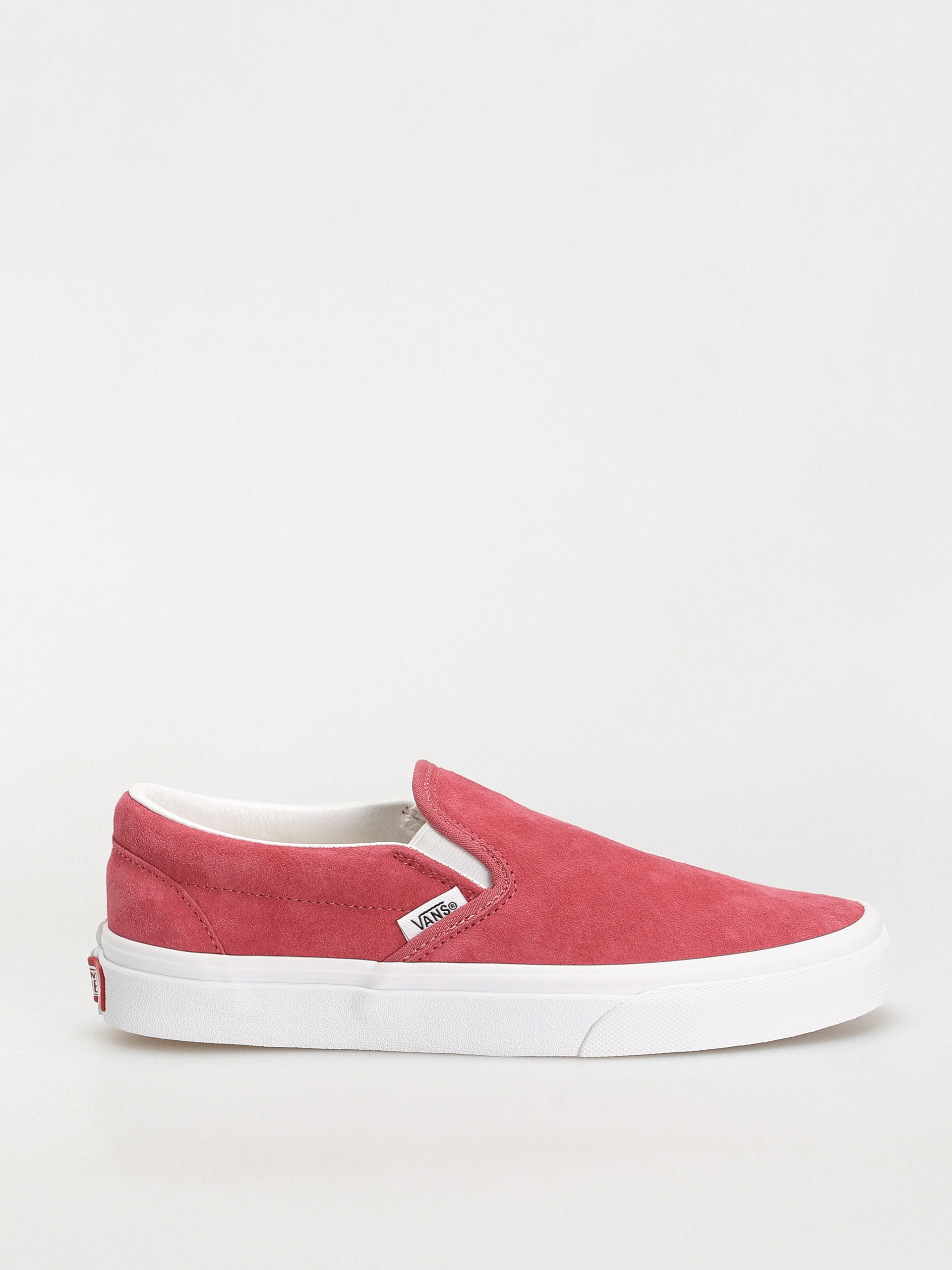 pink suede slip on vans