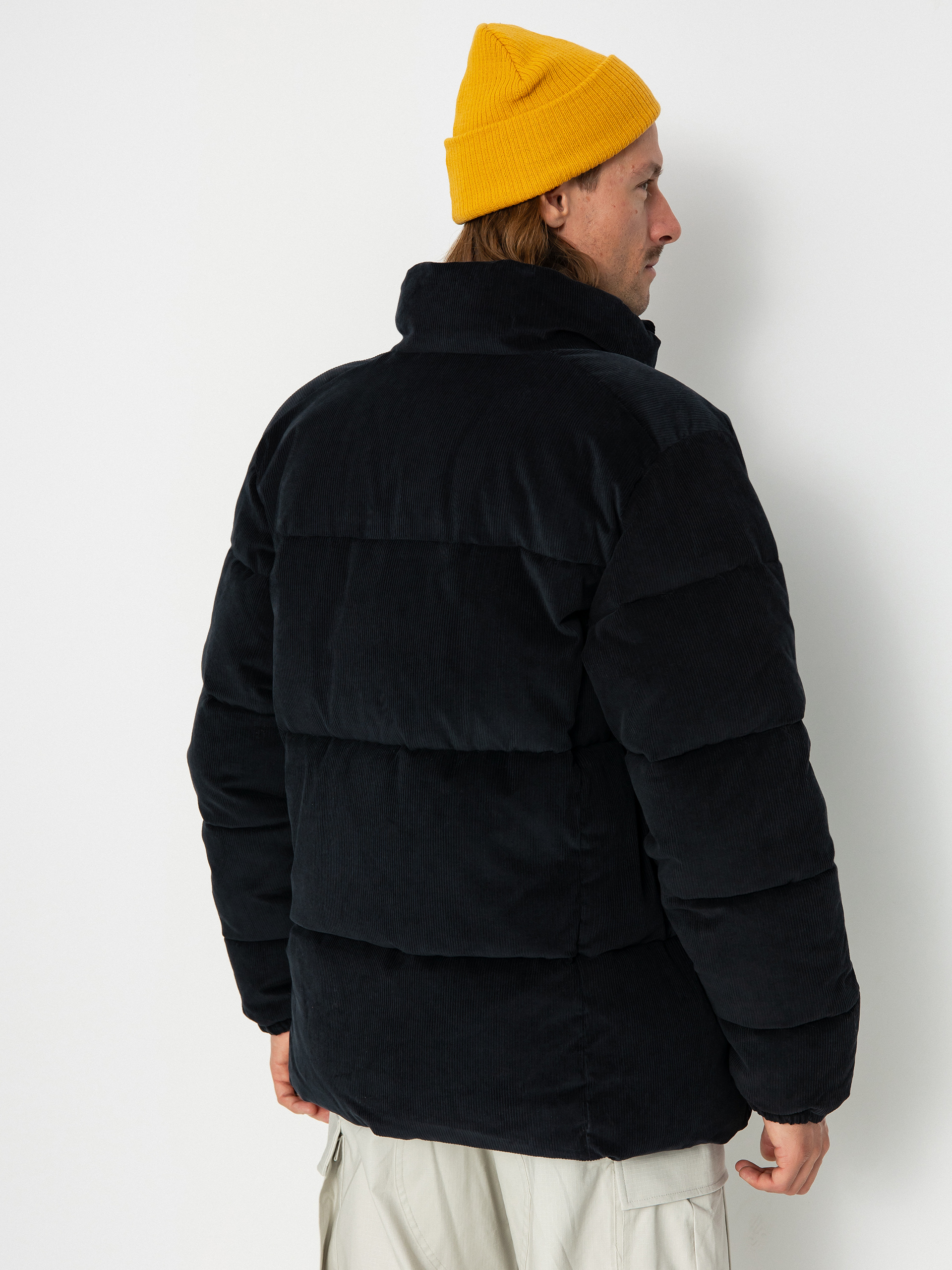 Black corduroy puffer jacket hotsell