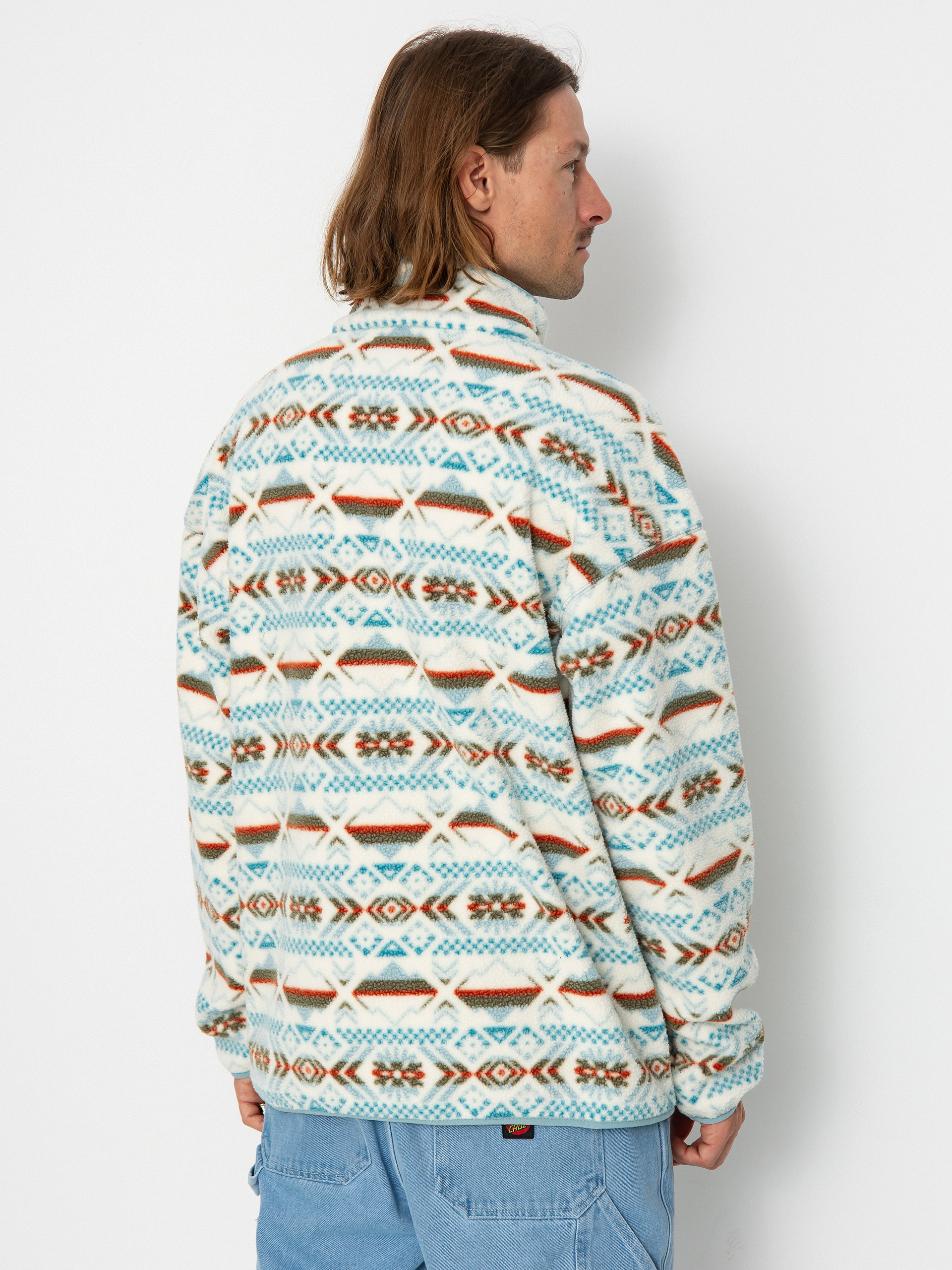 Mens Columbia Helvetia Fleece  (stone blue checkered)