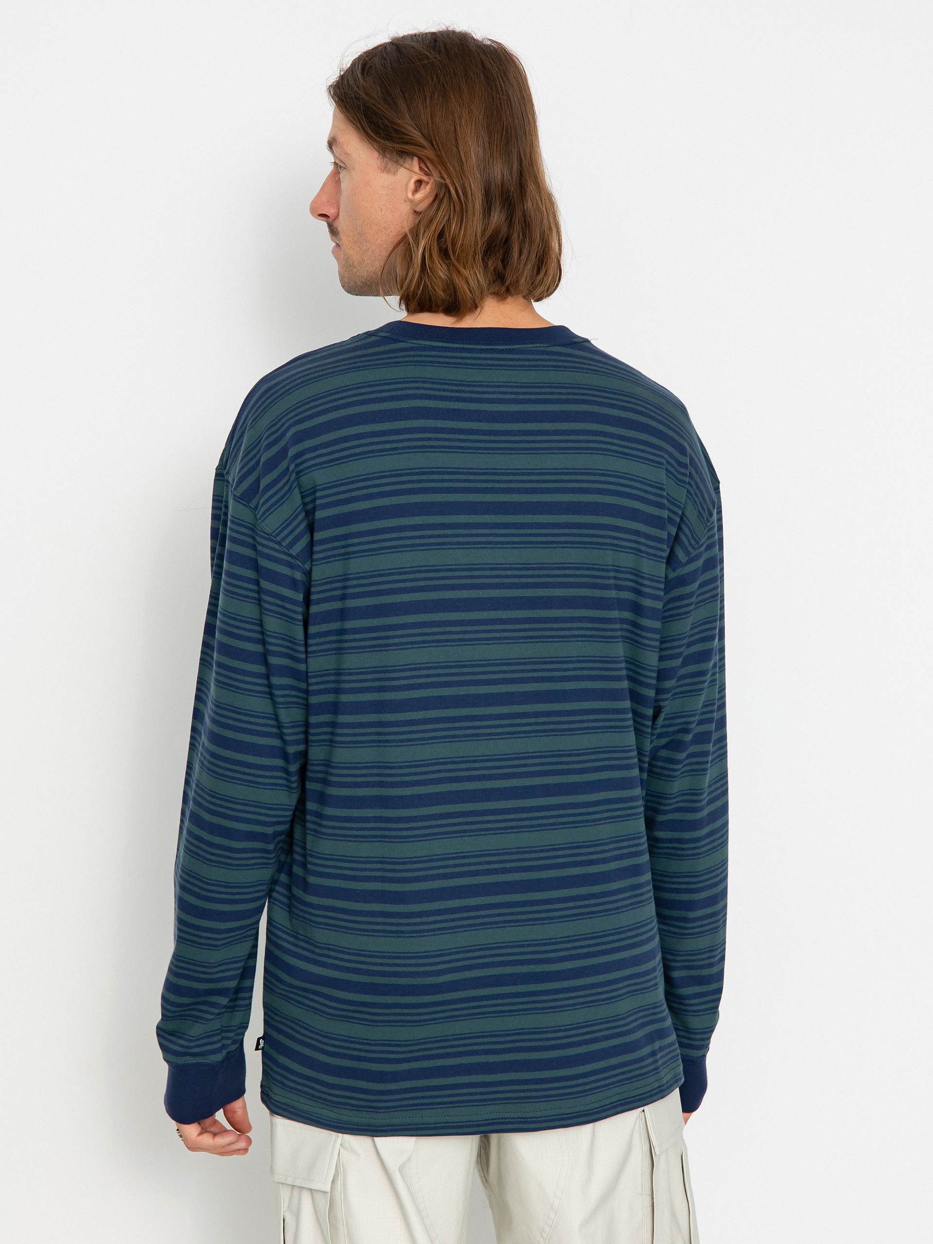 Nike SB Stripe Longsleeve (midnight navy/deep jungle)