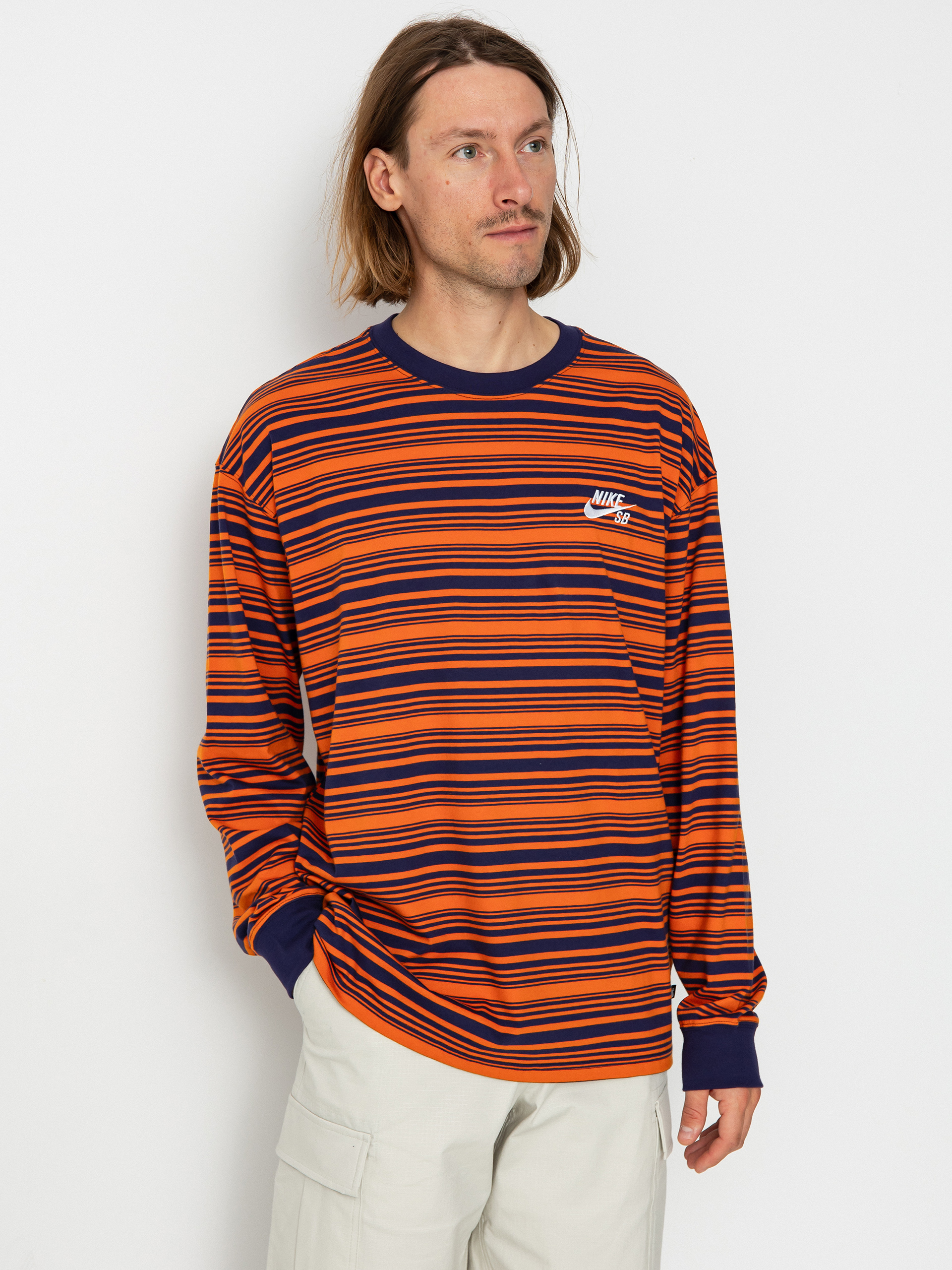 Nike SB Stripe Longsleeve (purple ink/campfire orange)
