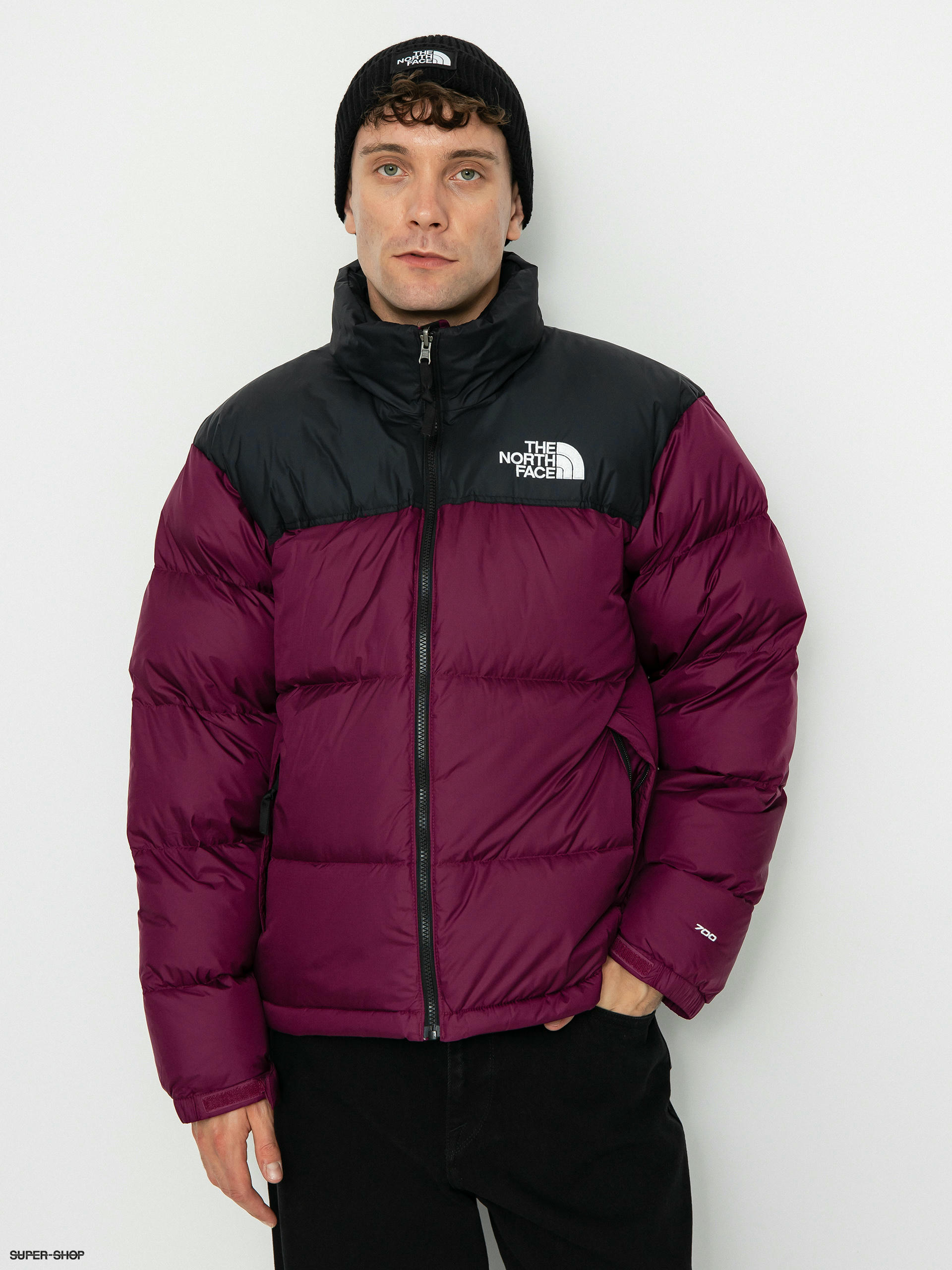 Pink and black north face coat hotsell