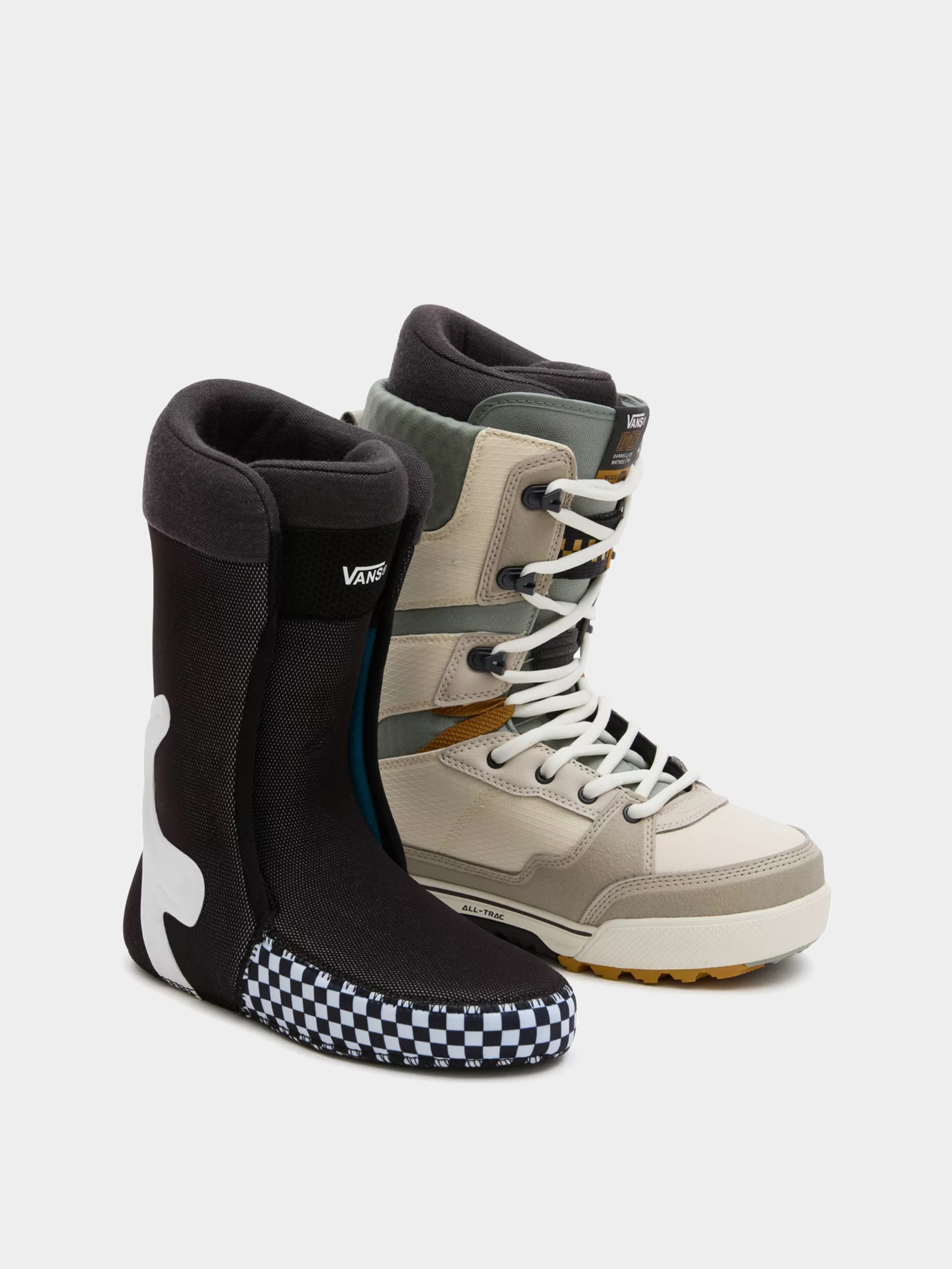 Mens Vans Invado Pro Snowboard boots (darrell mathes beige/khaki)