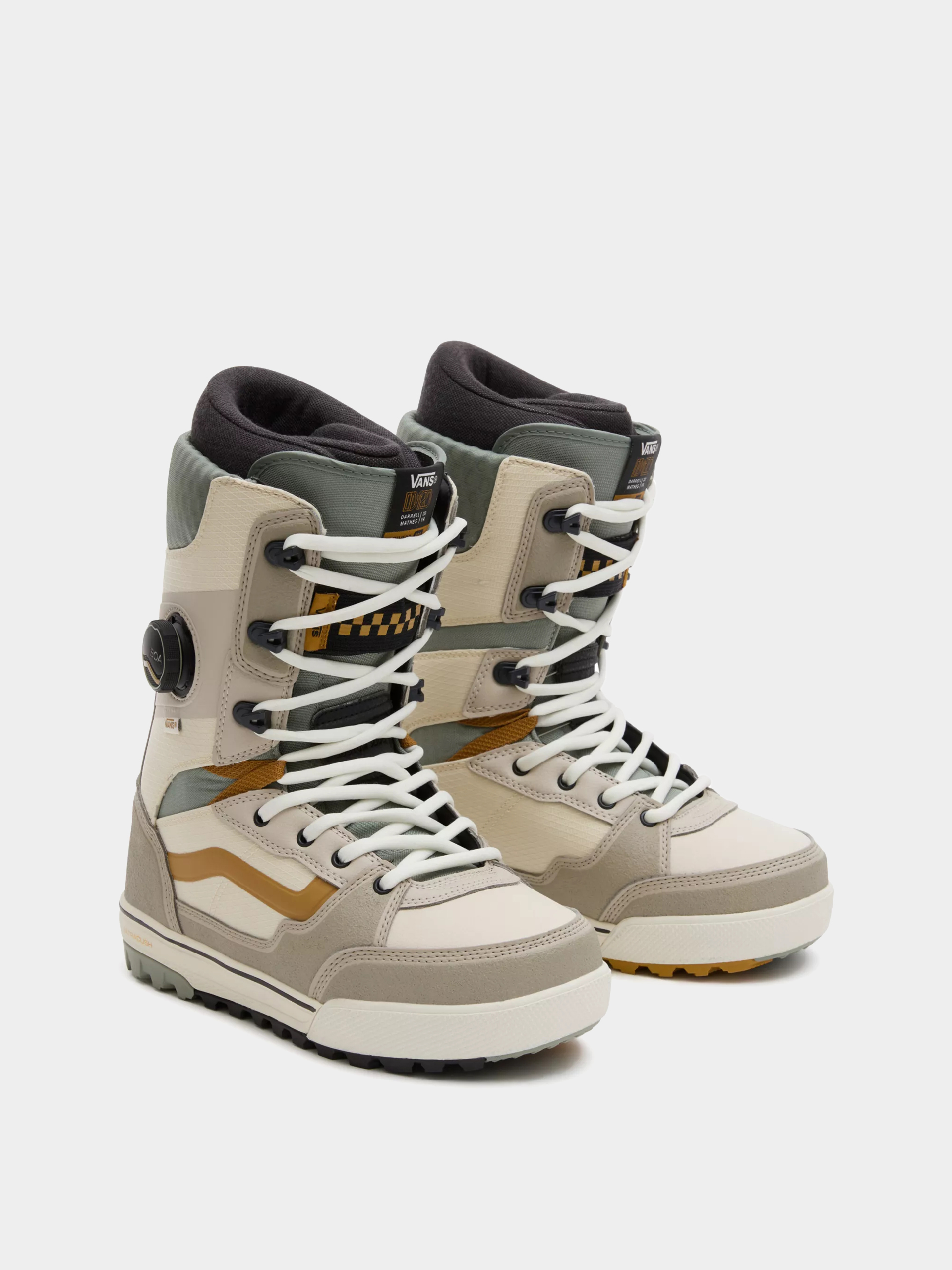 Mens Vans Invado Pro Snowboard boots (darrell mathes beige/khaki)