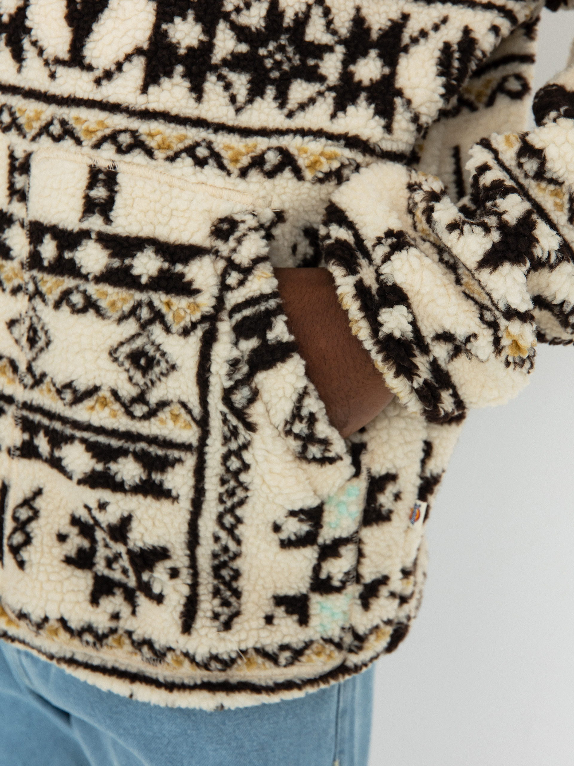 Mens Dickies Hays Quarter Zip Fleece  (nordic aop lb)