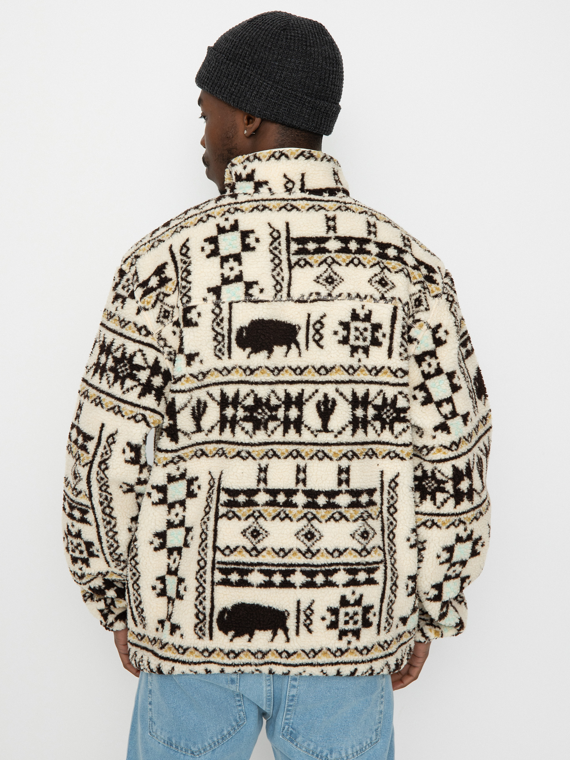 Mens Dickies Hays Quarter Zip Fleece  (nordic aop lb)