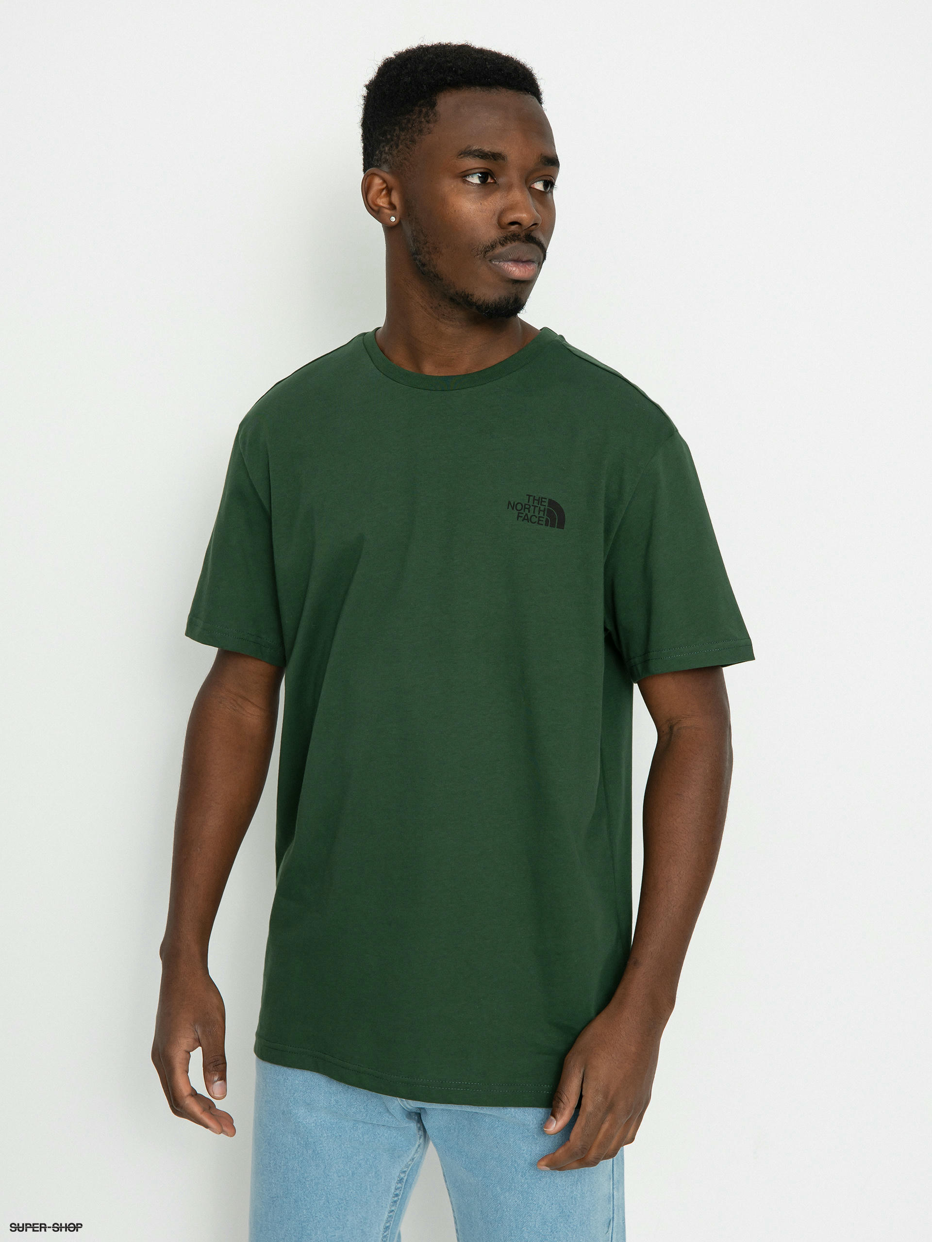 The north face green t best sale shirt