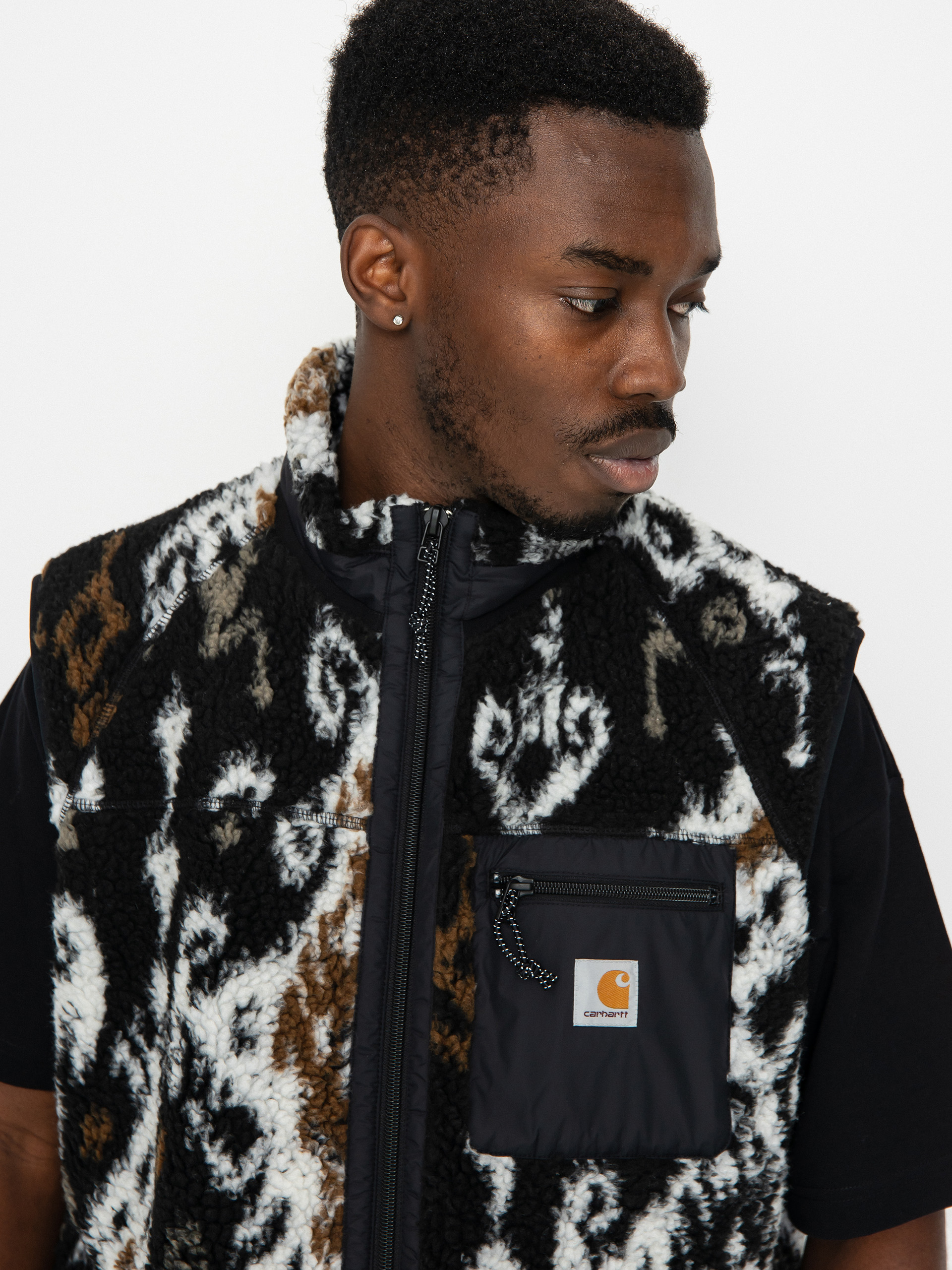 Carhartt WIP Prentis Liner Vest (baru jacquard black/black)