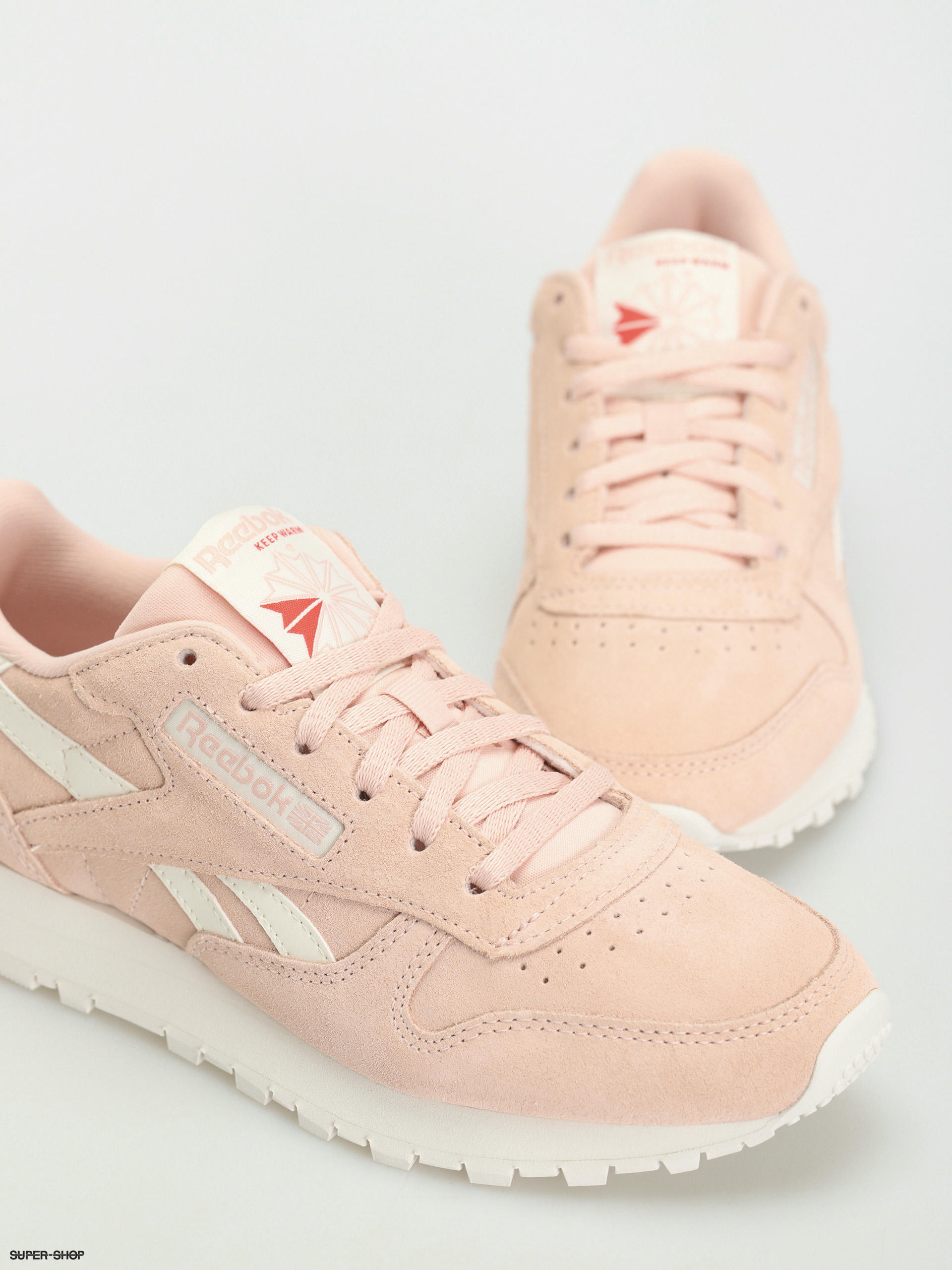 Reebok leather on sale femme rose