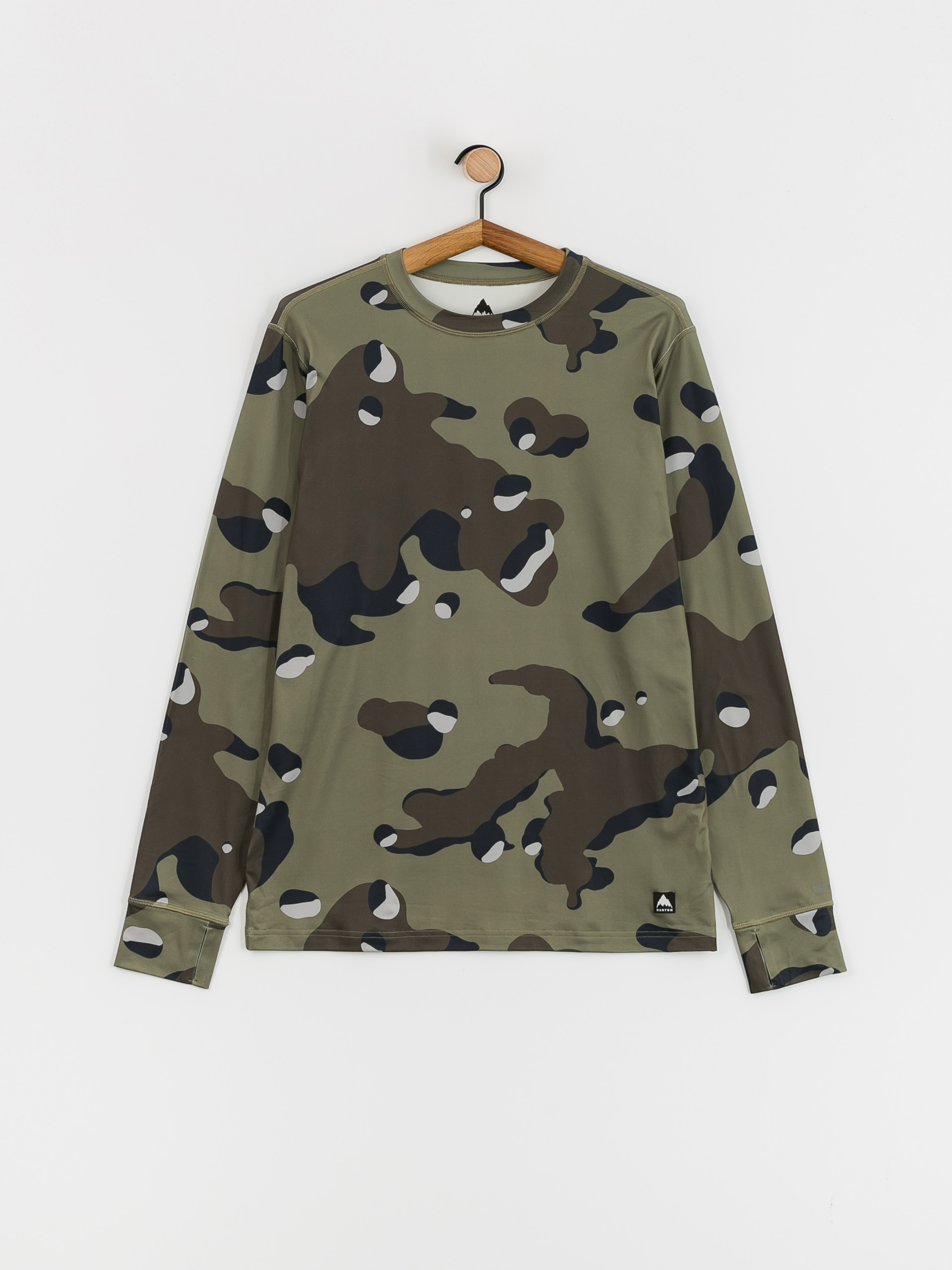 Mens Burton Midweight Base Layer Crewneck Longsleeve (forest moss cookie camo)