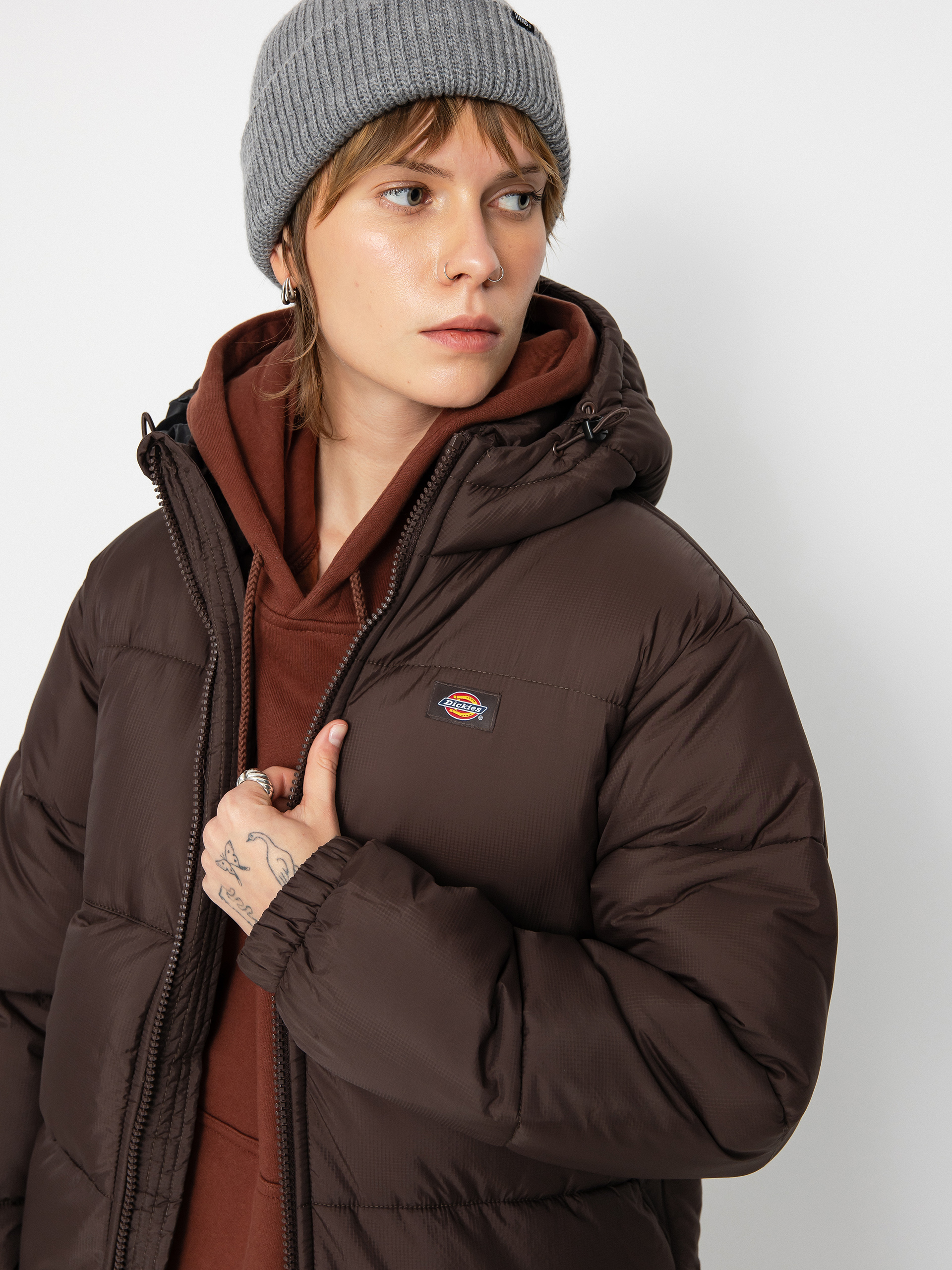 Dickies Alatna Long Jacket Wmn brown java