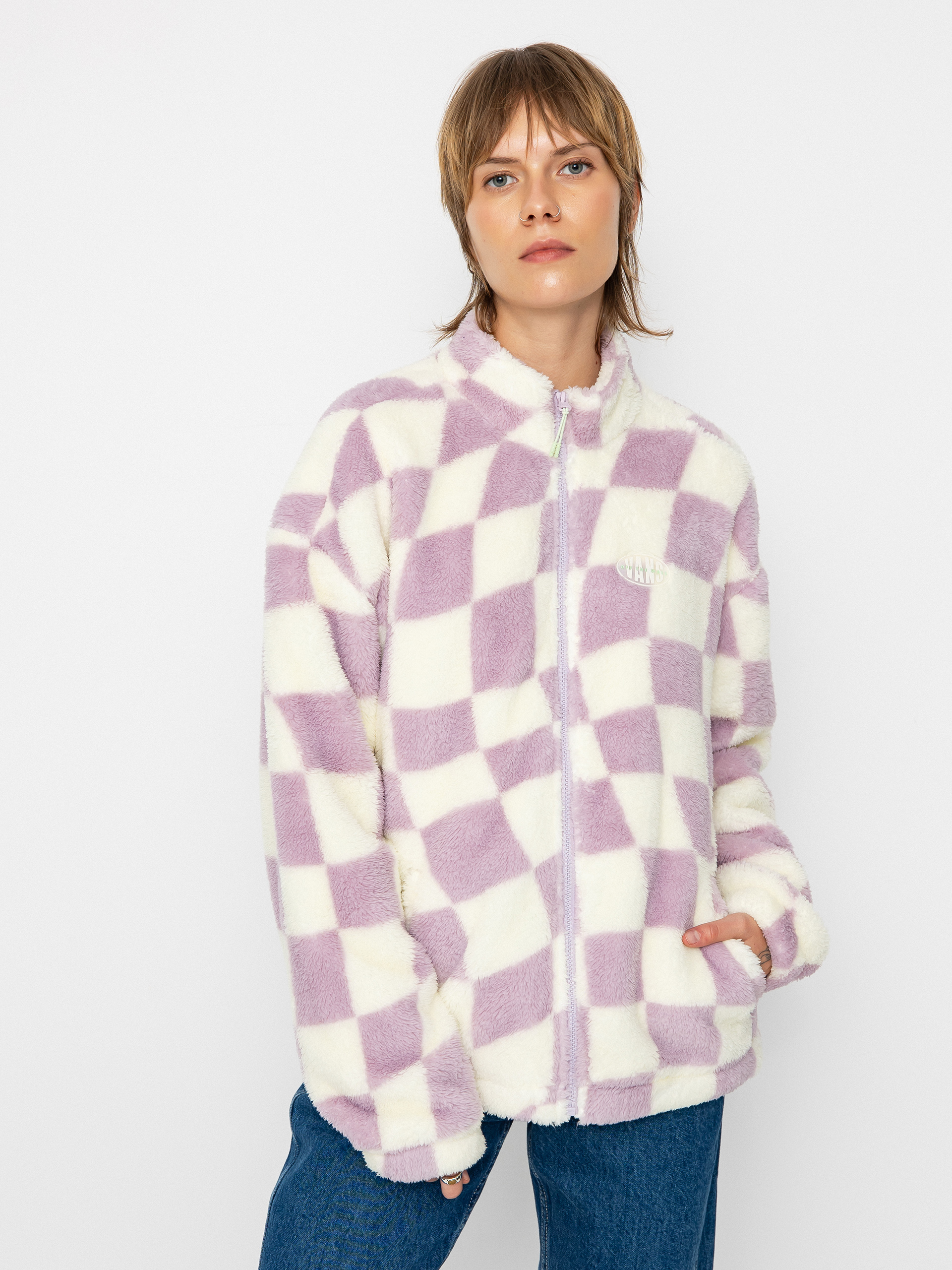 Womens Vans Digital Trip Mock Zip Fleece (digital dementia lavender frost)