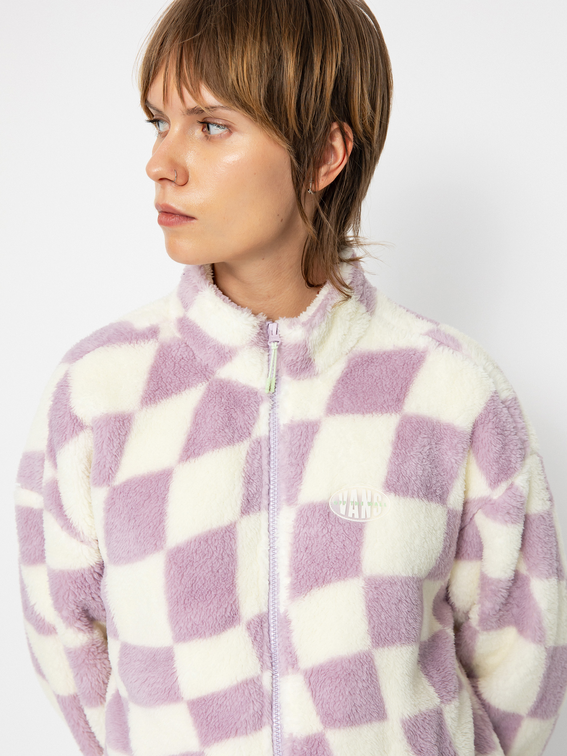 Womens Vans Digital Trip Mock Zip Fleece (digital dementia lavender frost)