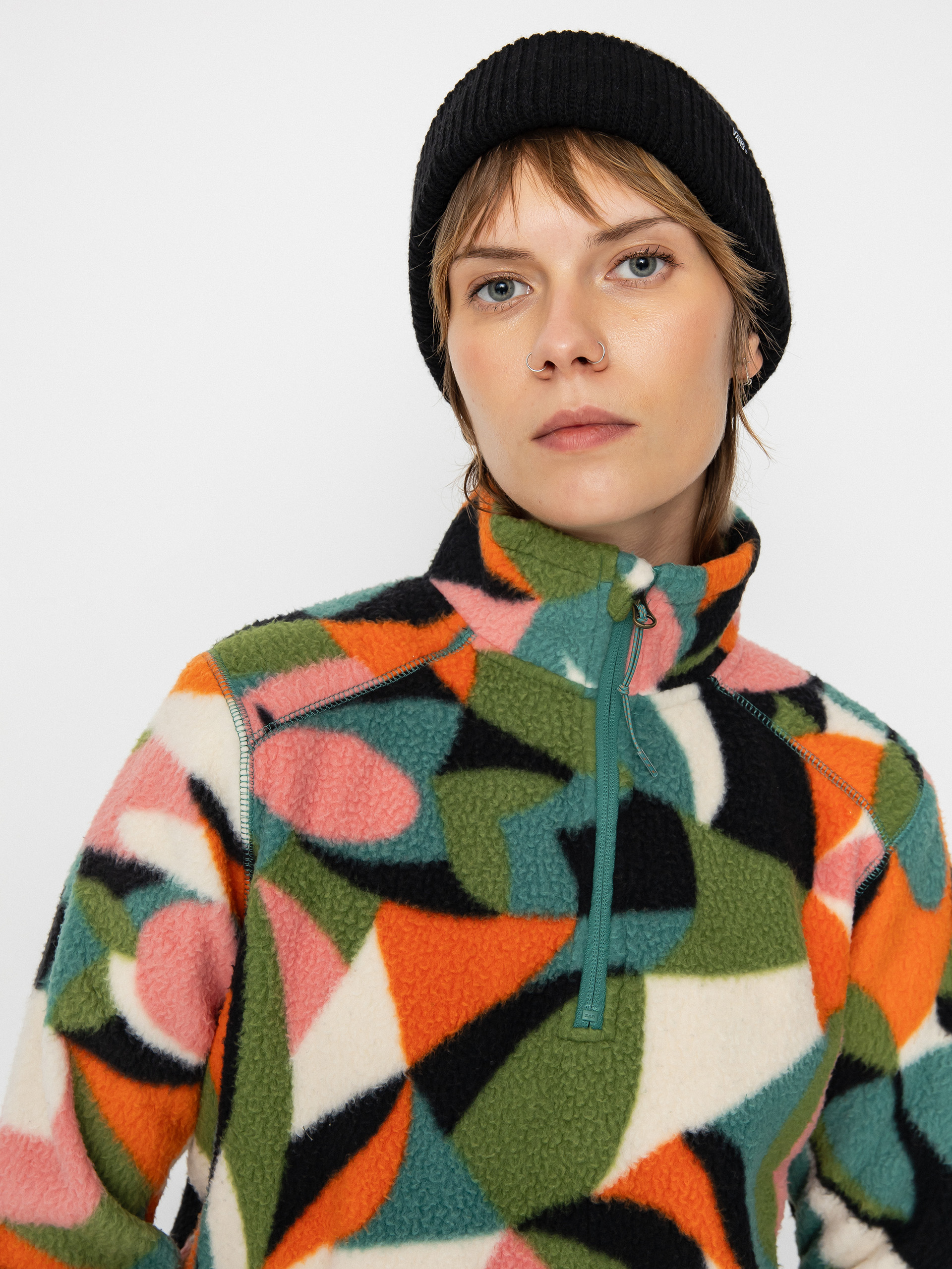 Womens Billabong Boundary Mock 3 Fleece (pink coral)