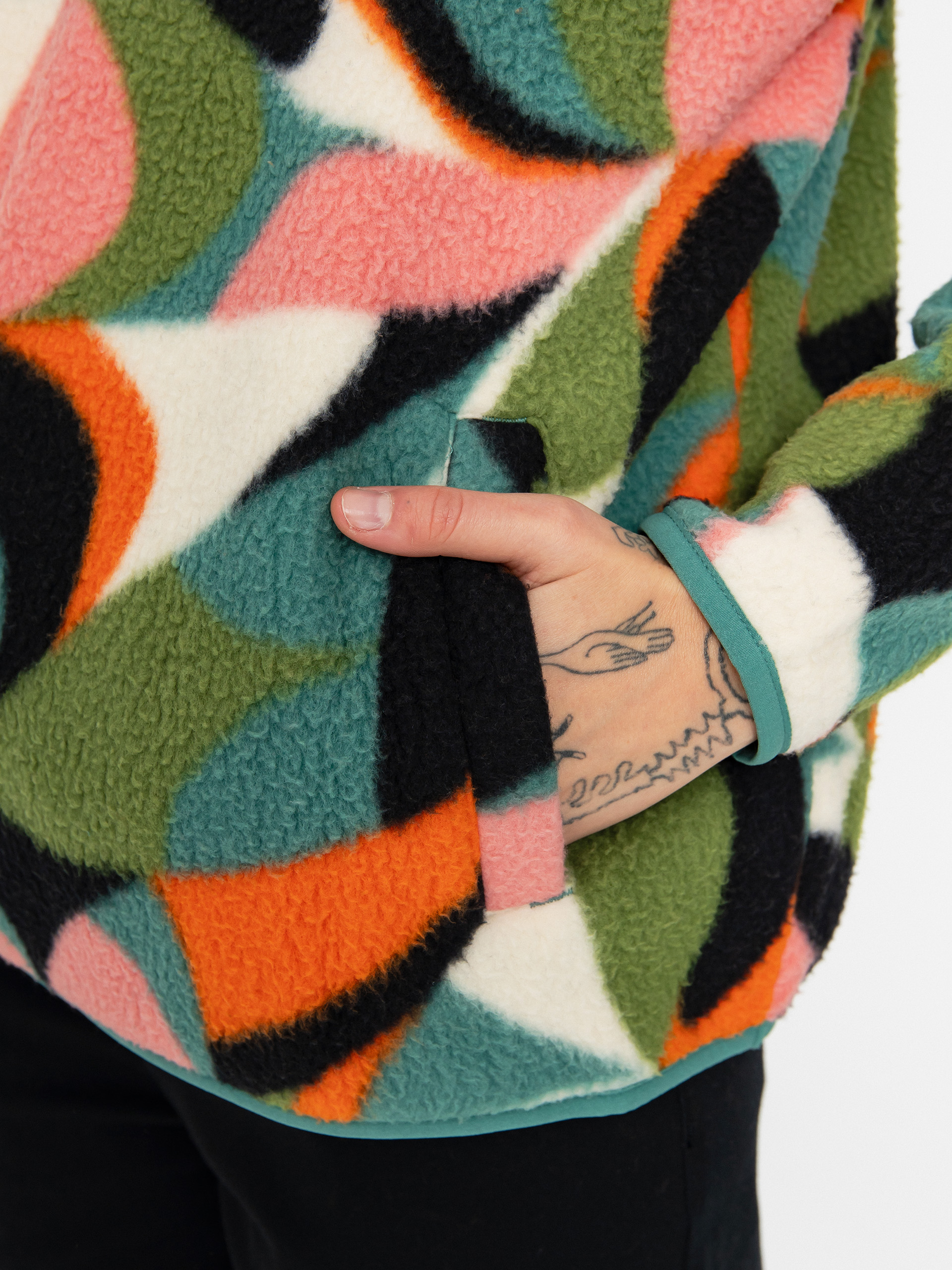 Womens Billabong Boundary Mock 3 Fleece (pink coral)