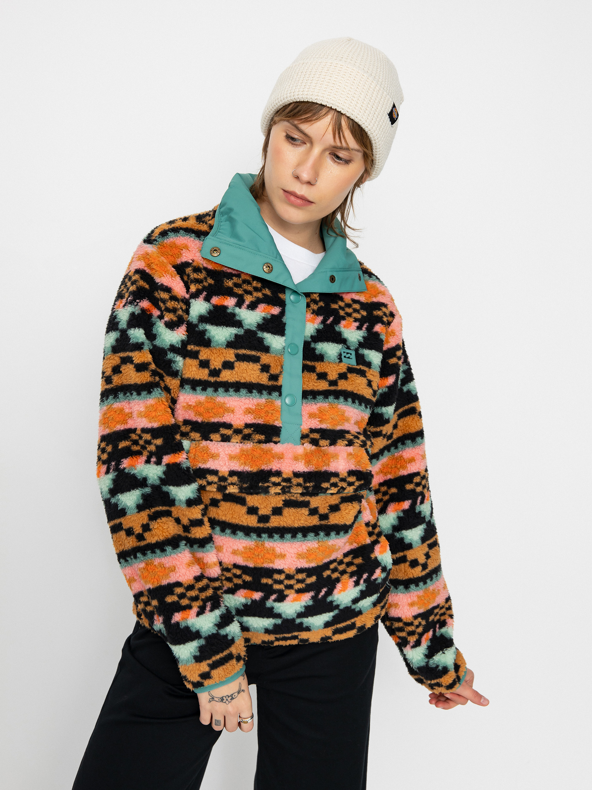 Billabong Switchback Pullover Fleece Wmn pink (black multi)