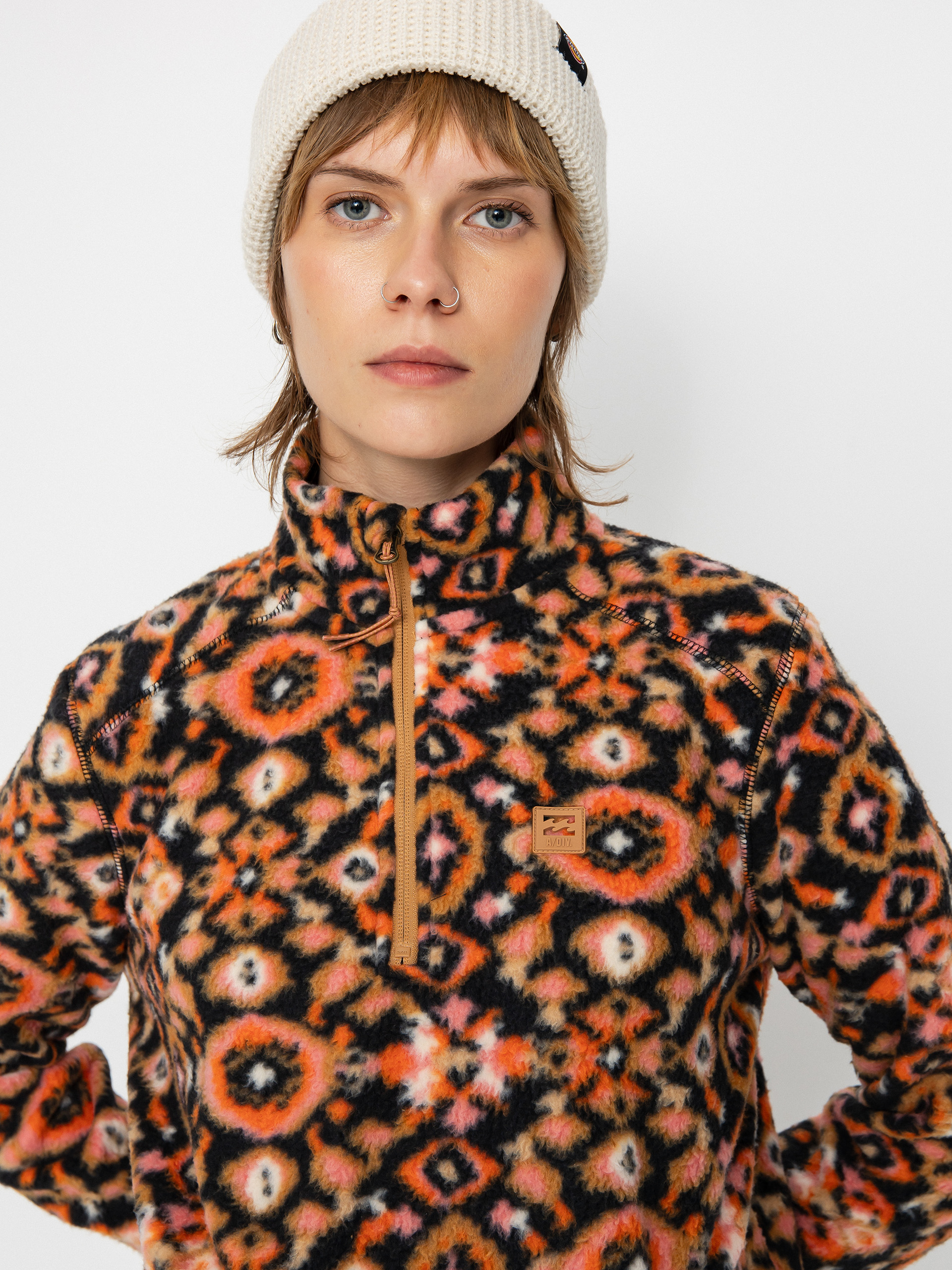 Damen Billabong Boundary Mock 3 Fleecejacke (papaya)