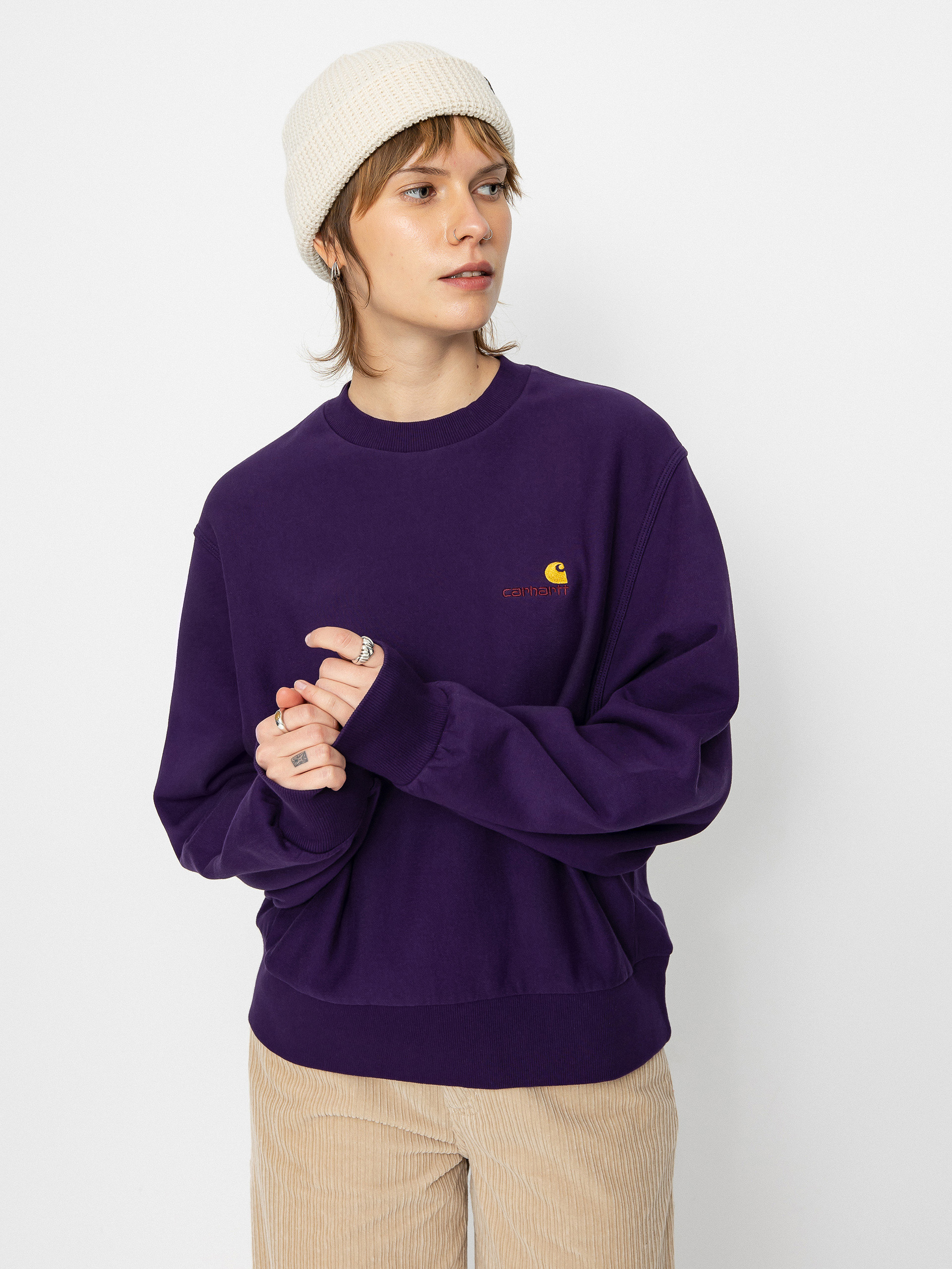 Carhartt WIP American Script Sweatshirt Wmn - violet (cassis)