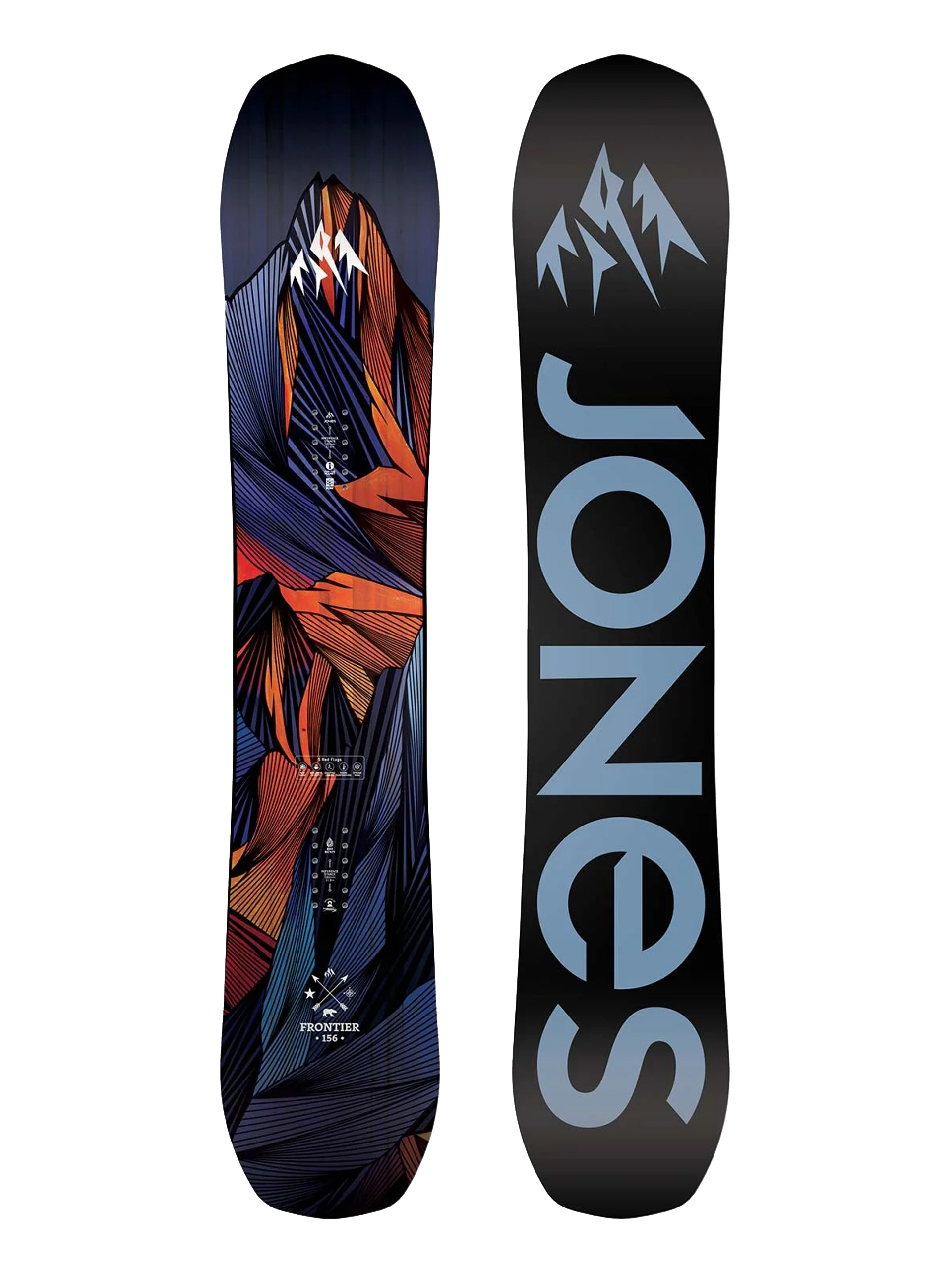 Mens Jones Snowboards Frontier Snowboard (black/blue)