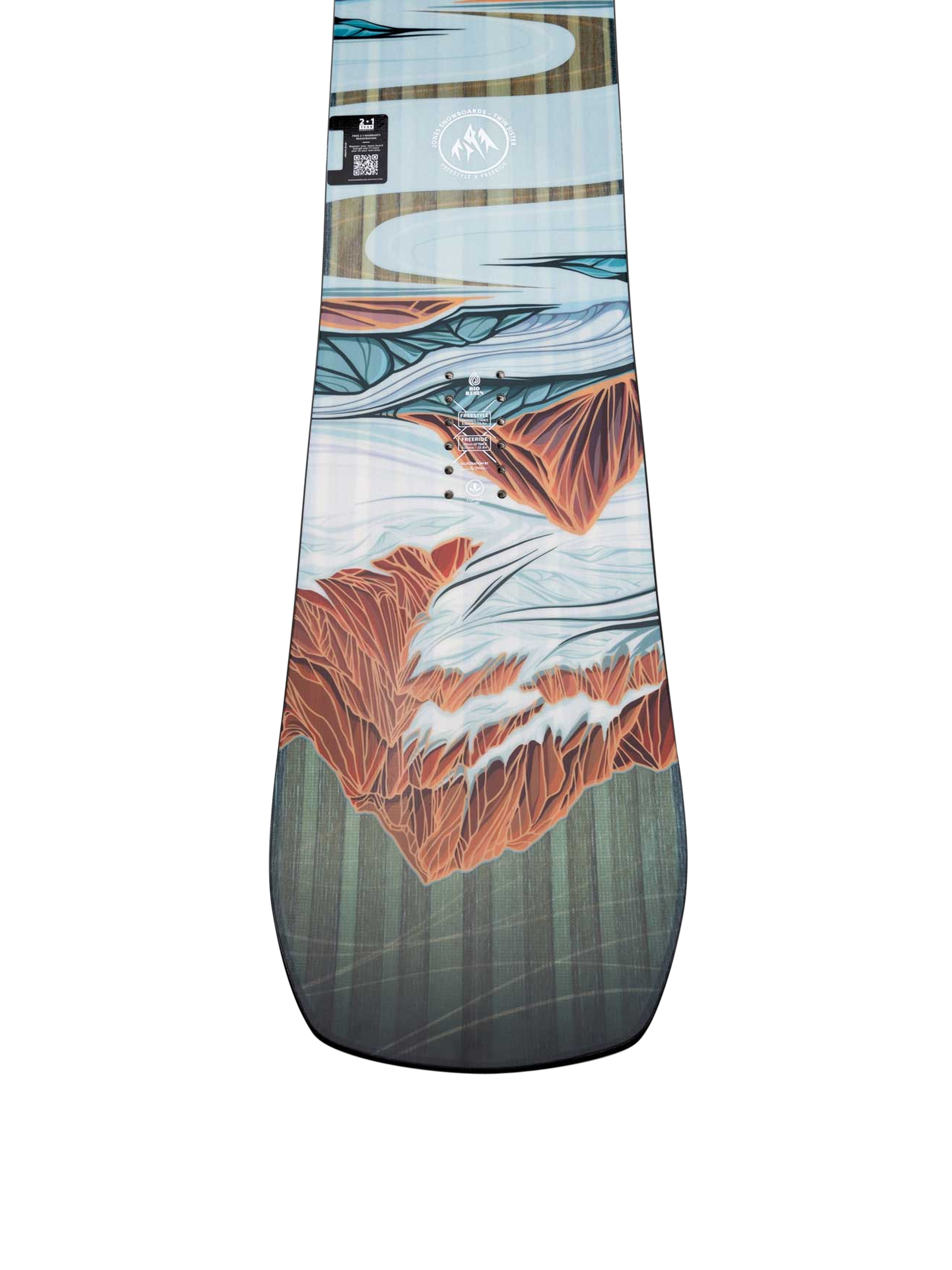 Womens Jones Snowboards Twin Sister Snowboard (mint/black)