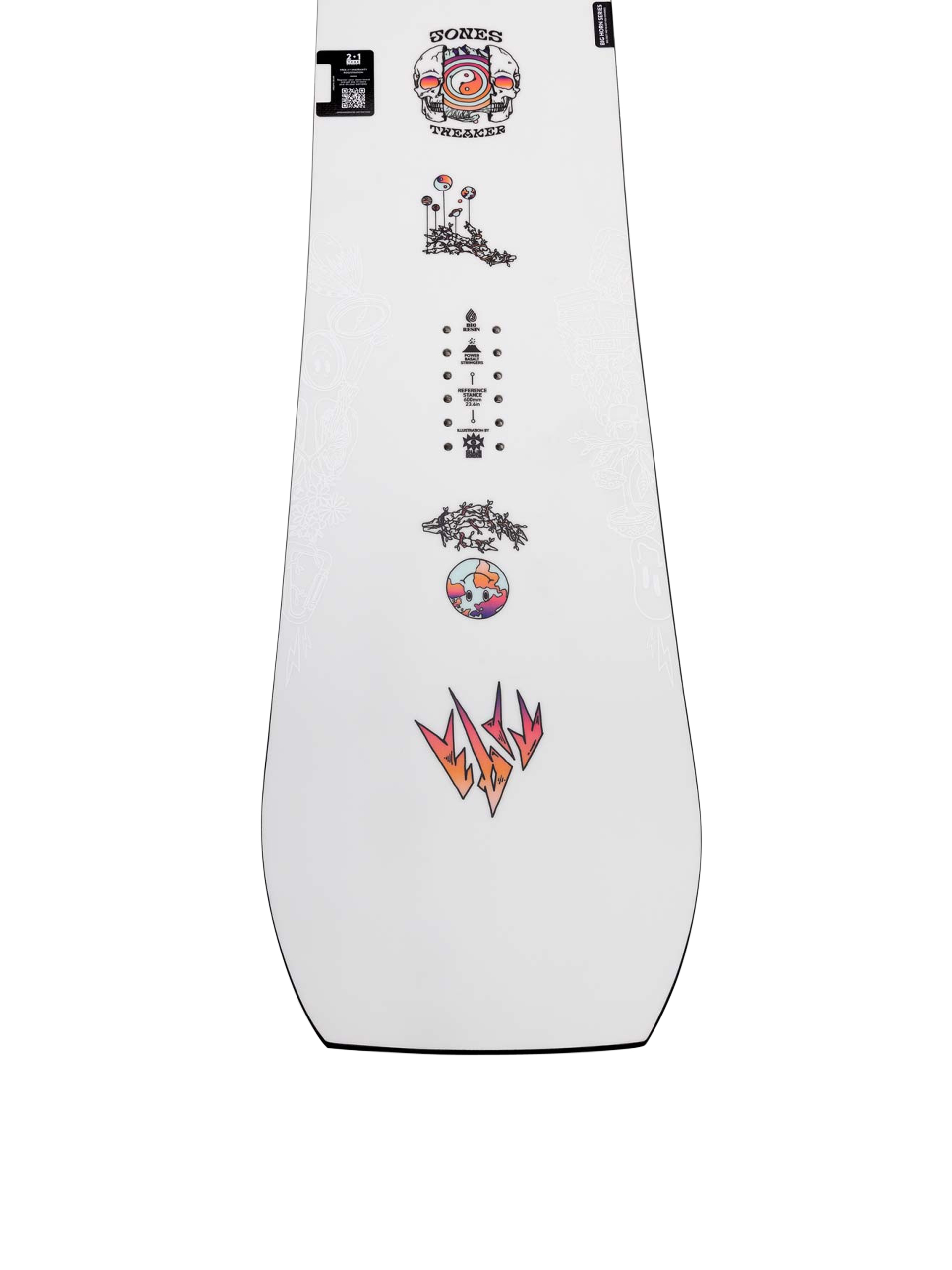 Mens Jones Snowboards Tweaker Snowboard (white/black)