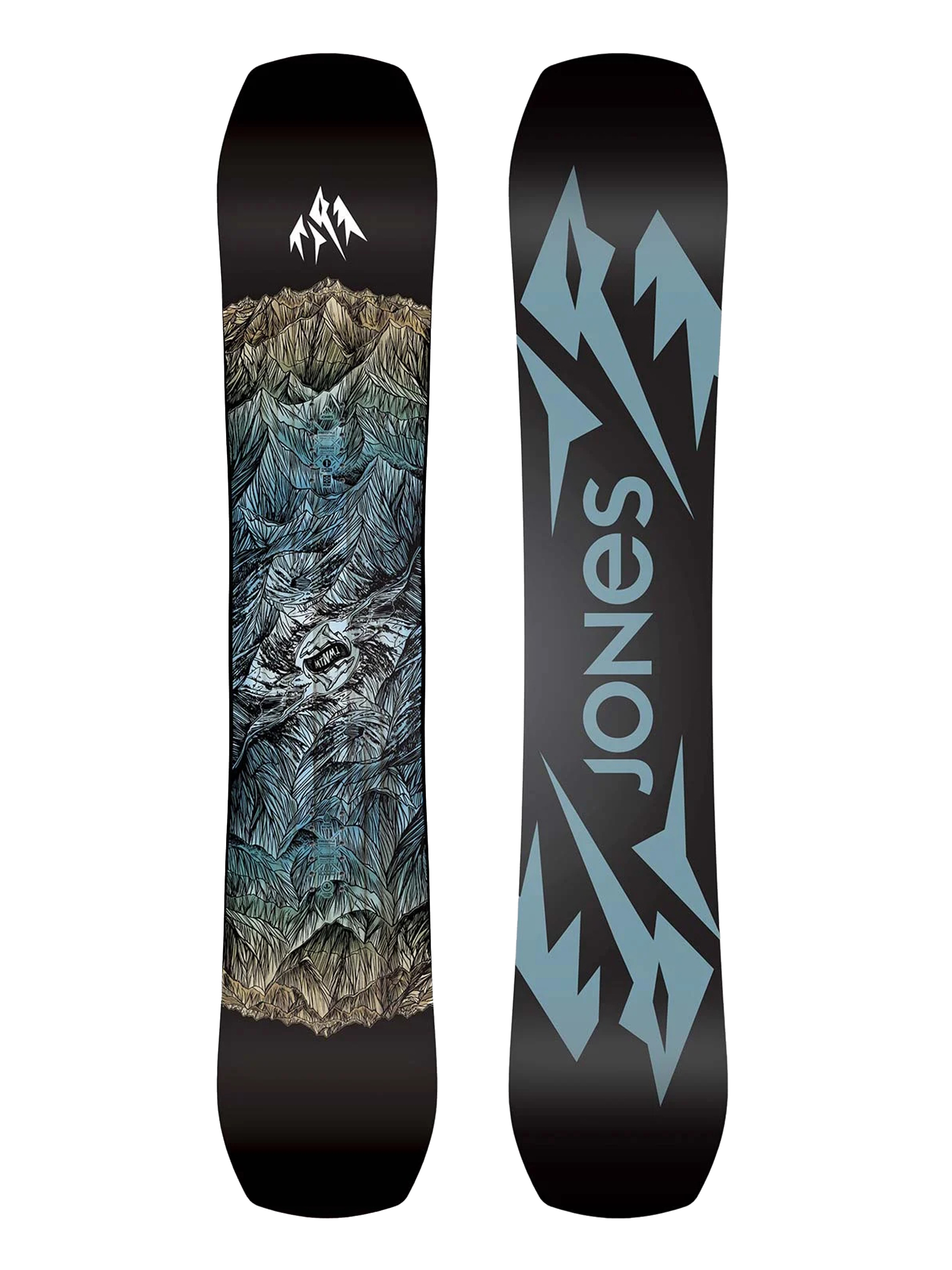 Jones Snowboards Mountain Twin Snowboard - black, multicolor 