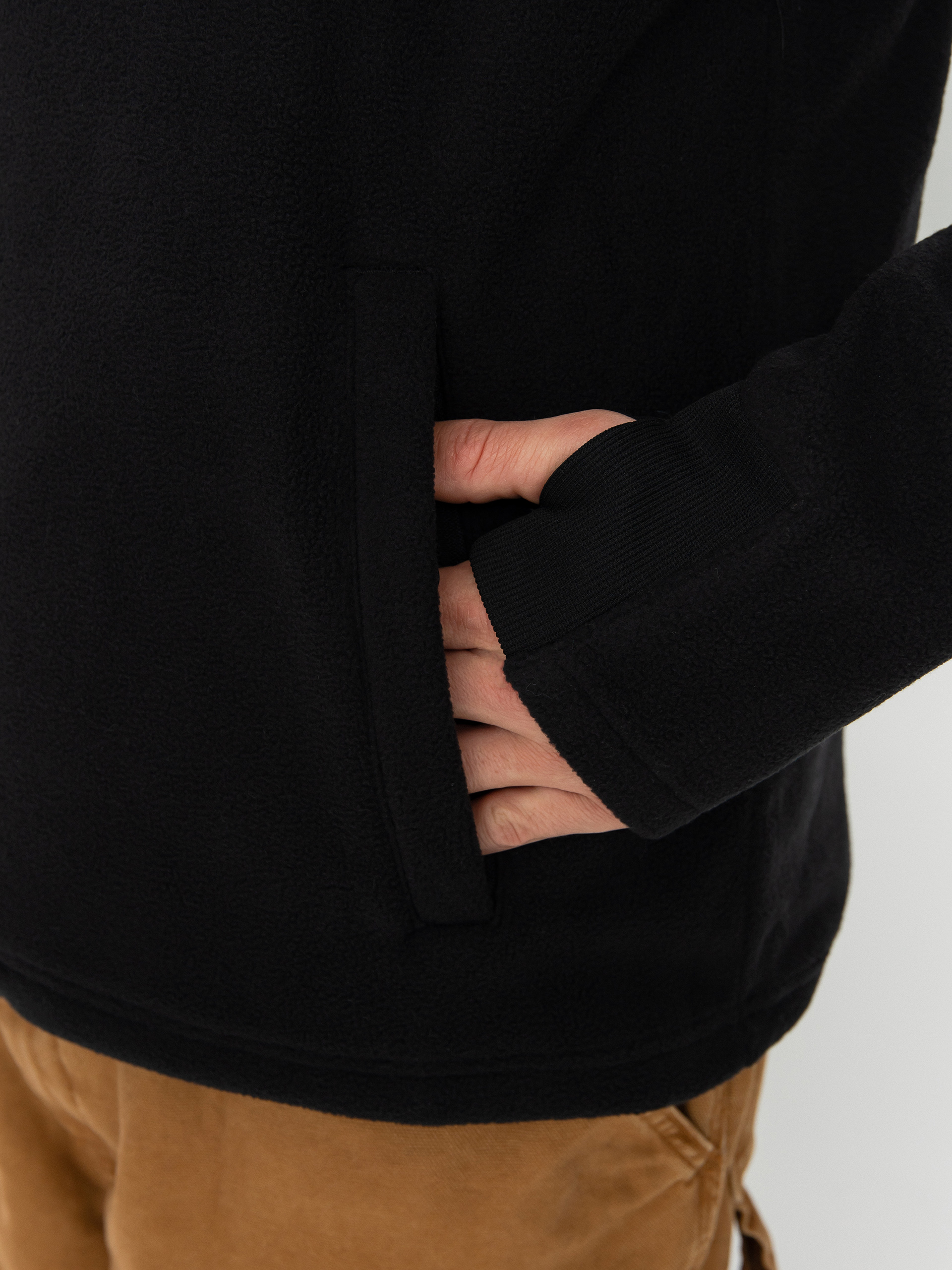 Mens Volcom Polar Mock 1/2 Zip Active sweatshirt (black)