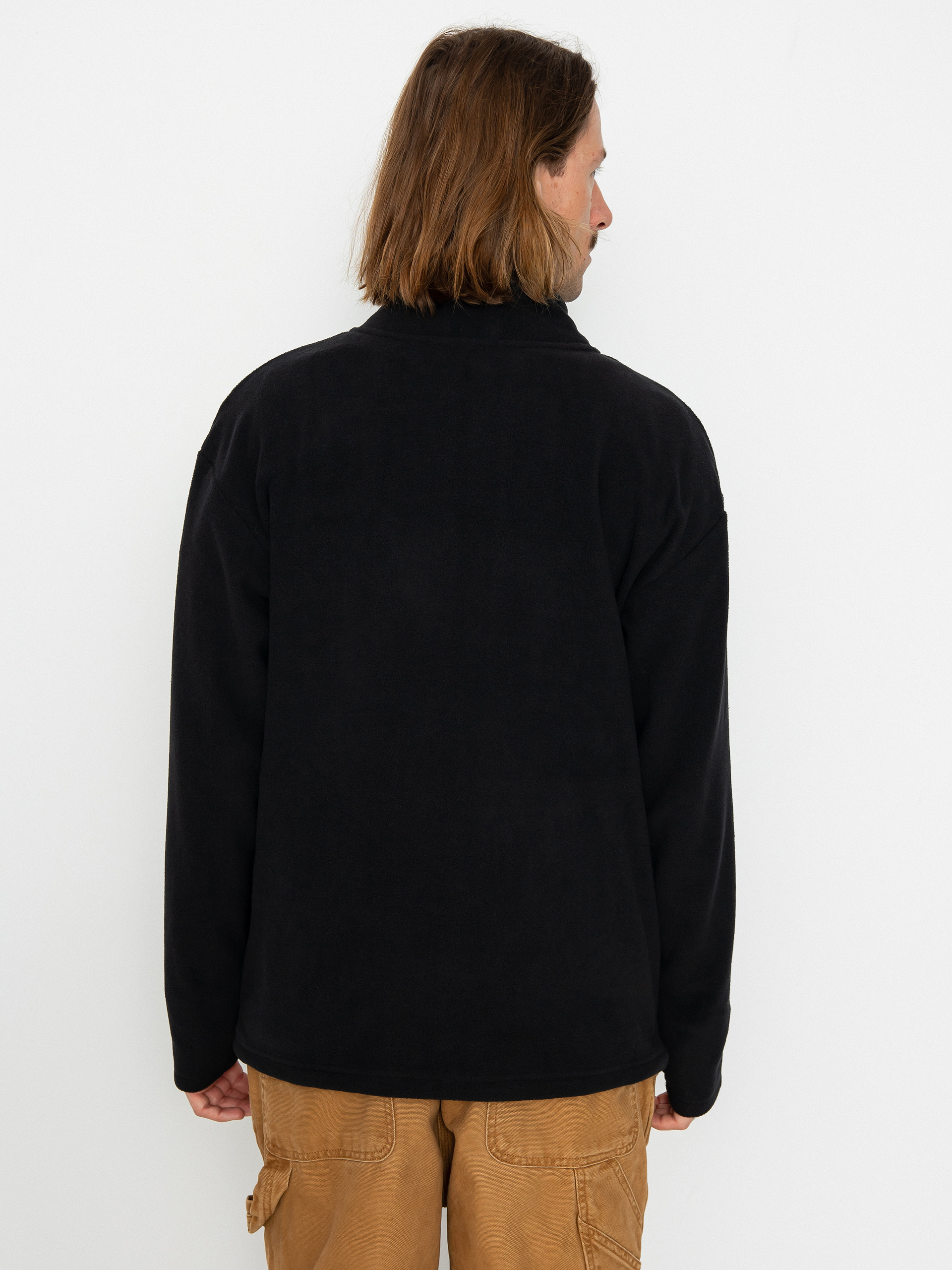 Mens Volcom Polar Mock 1/2 Zip Active sweatshirt (black)