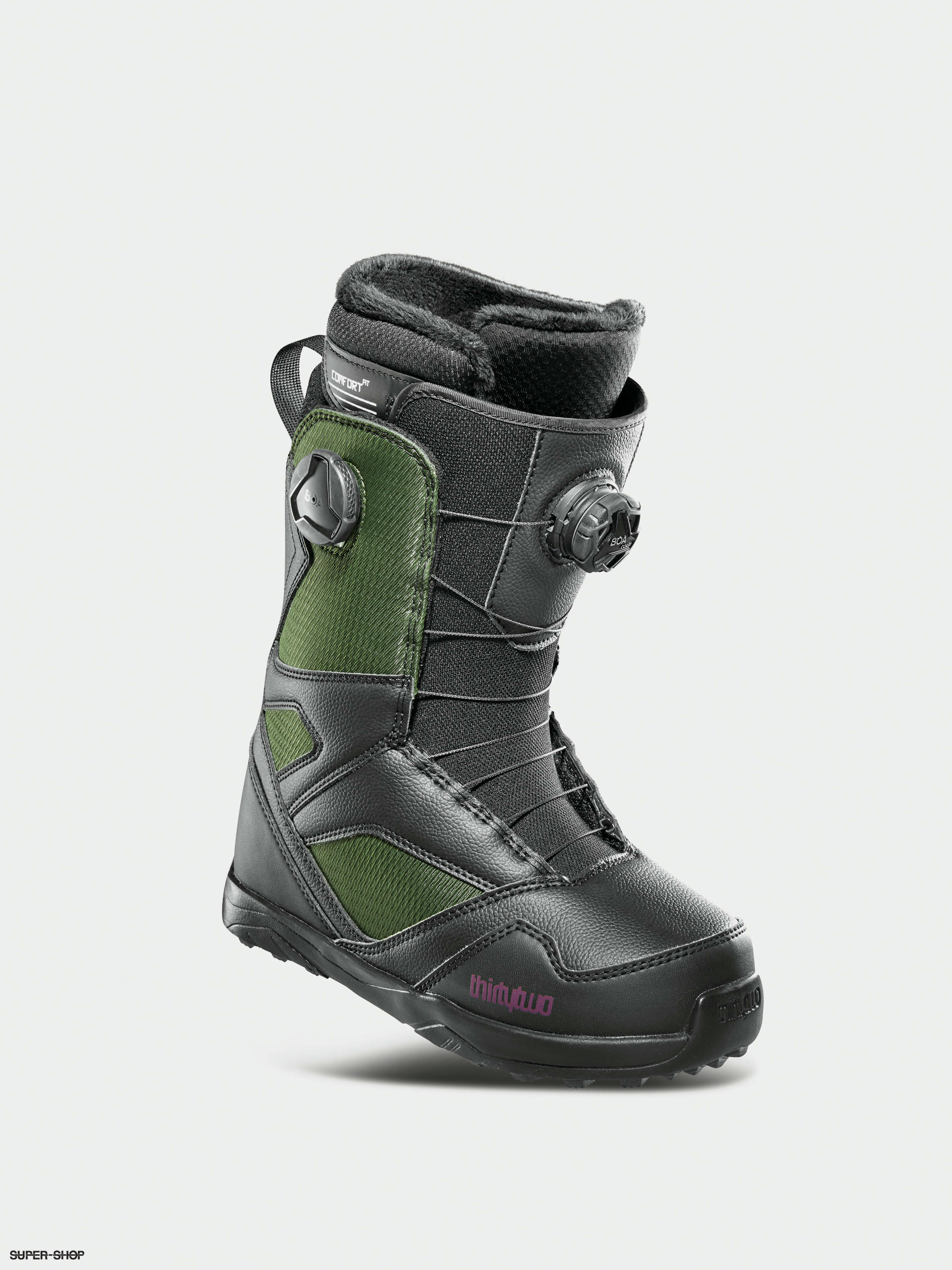 Womens ThirtyTwo Stw Double Boa Snowboard boots (black/green)