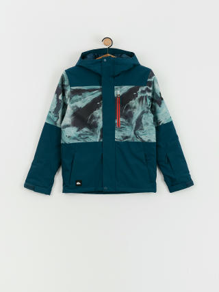 Quiksilver Mission Printed Block JR Snowboard jacket (resin tint majolica blue)