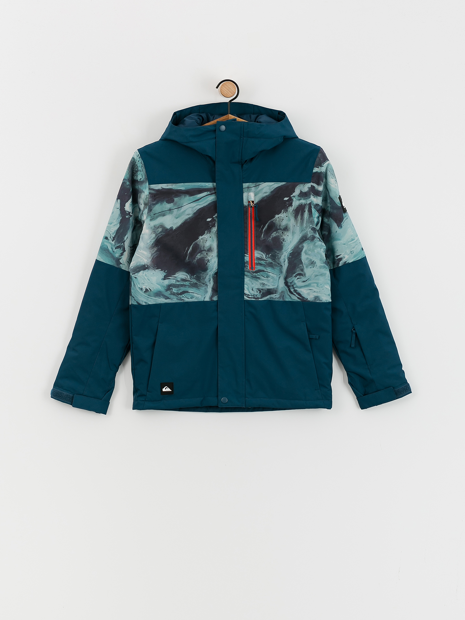 Quiksilver Mission Printed Block JR Snowboardjacke (resin tint majolica blue)