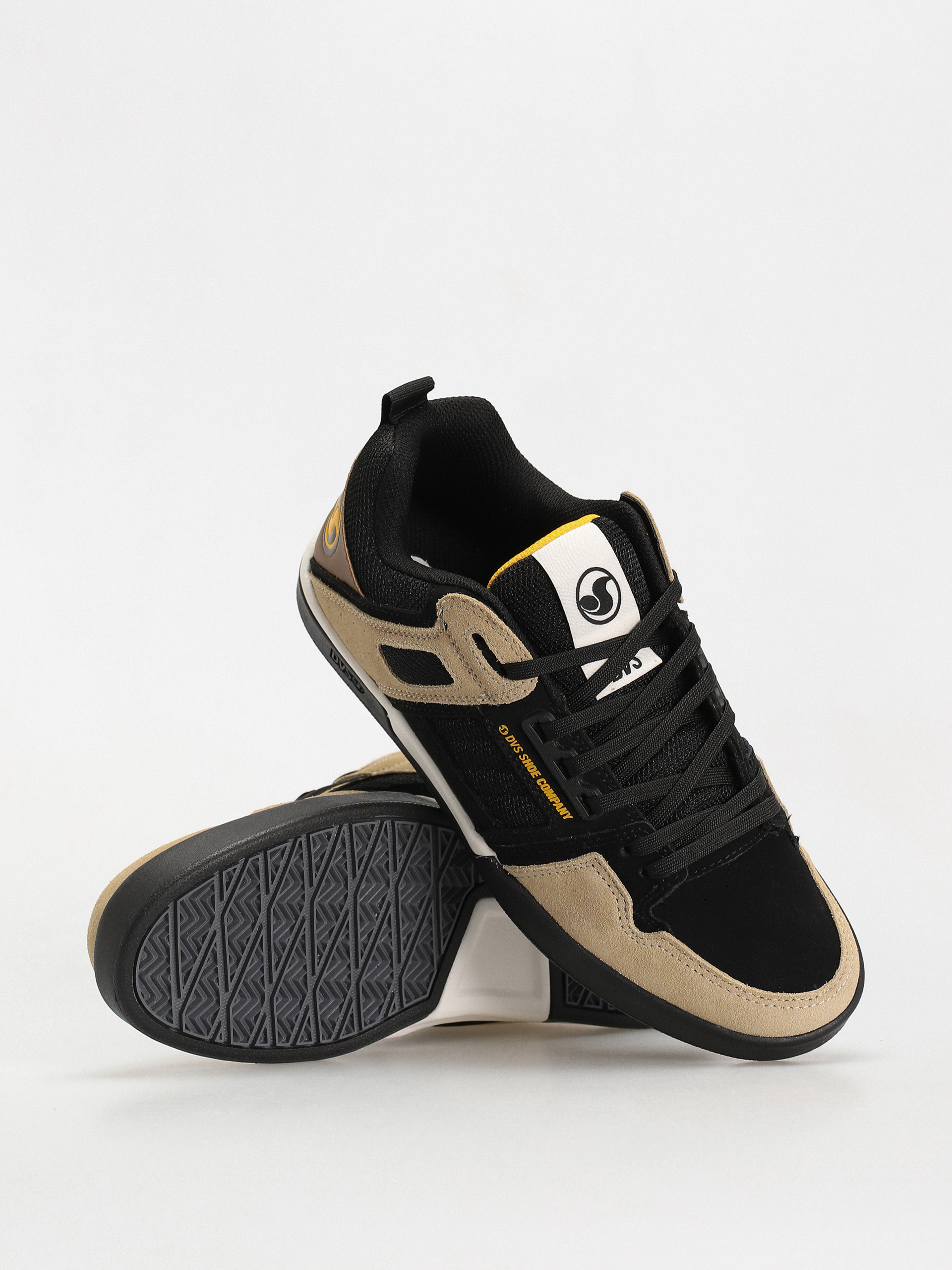 DVS Comanche 2.0+ Shoes (black tan yellow suede)