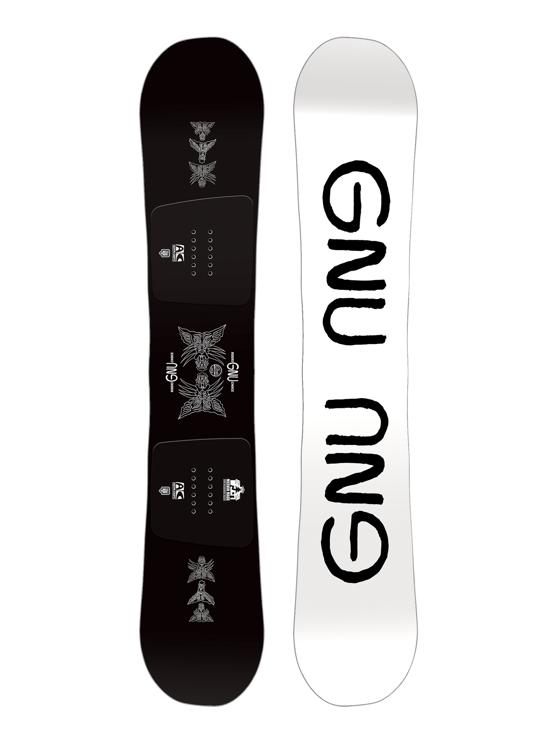 Mens Gnu Riders Choice Snowboard (white/black)