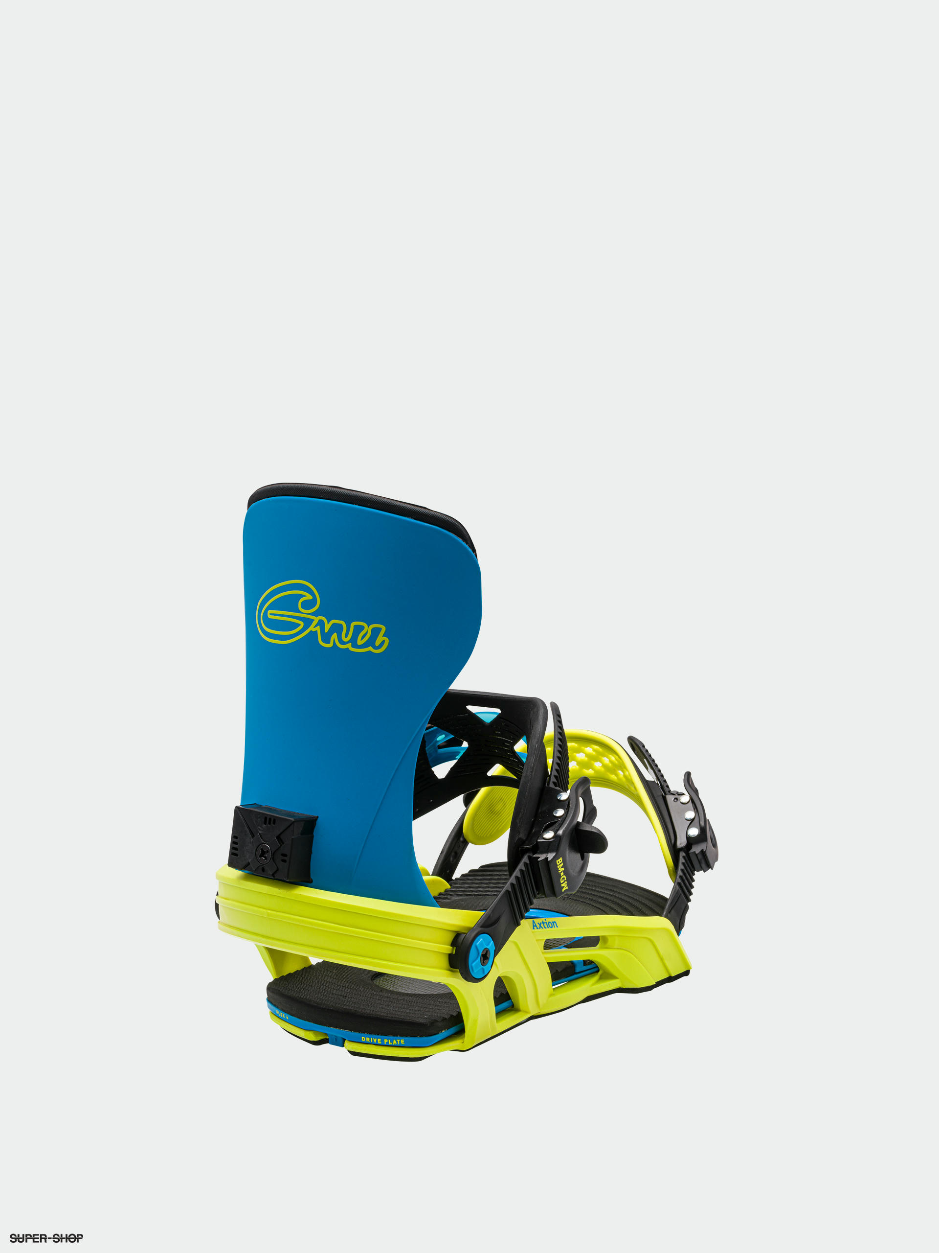 Bent Metal Axtion Snowboard bindings blue green