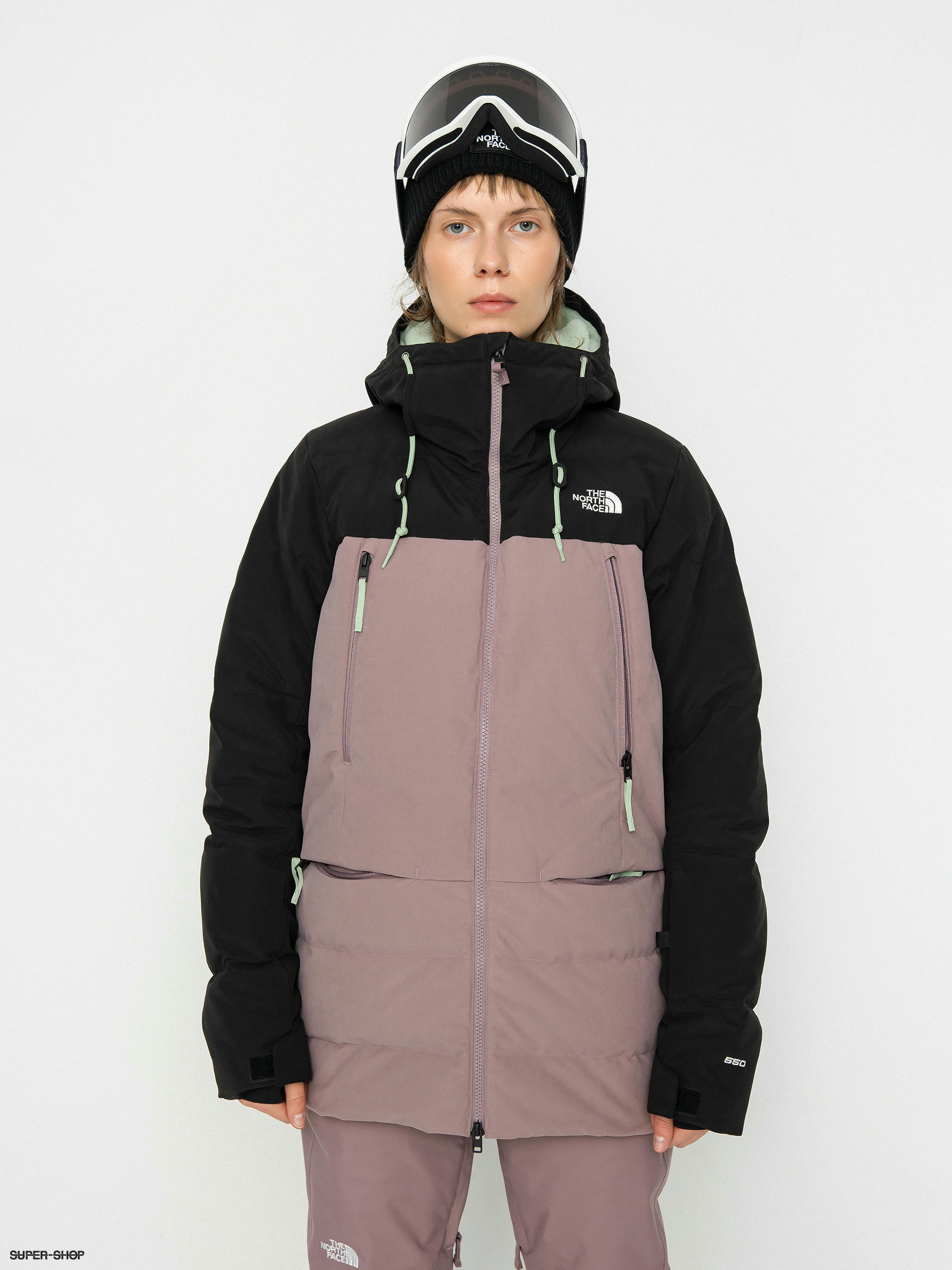 Womens The North Face Pallie Snowboard jacket (fawn grey/tnf black)