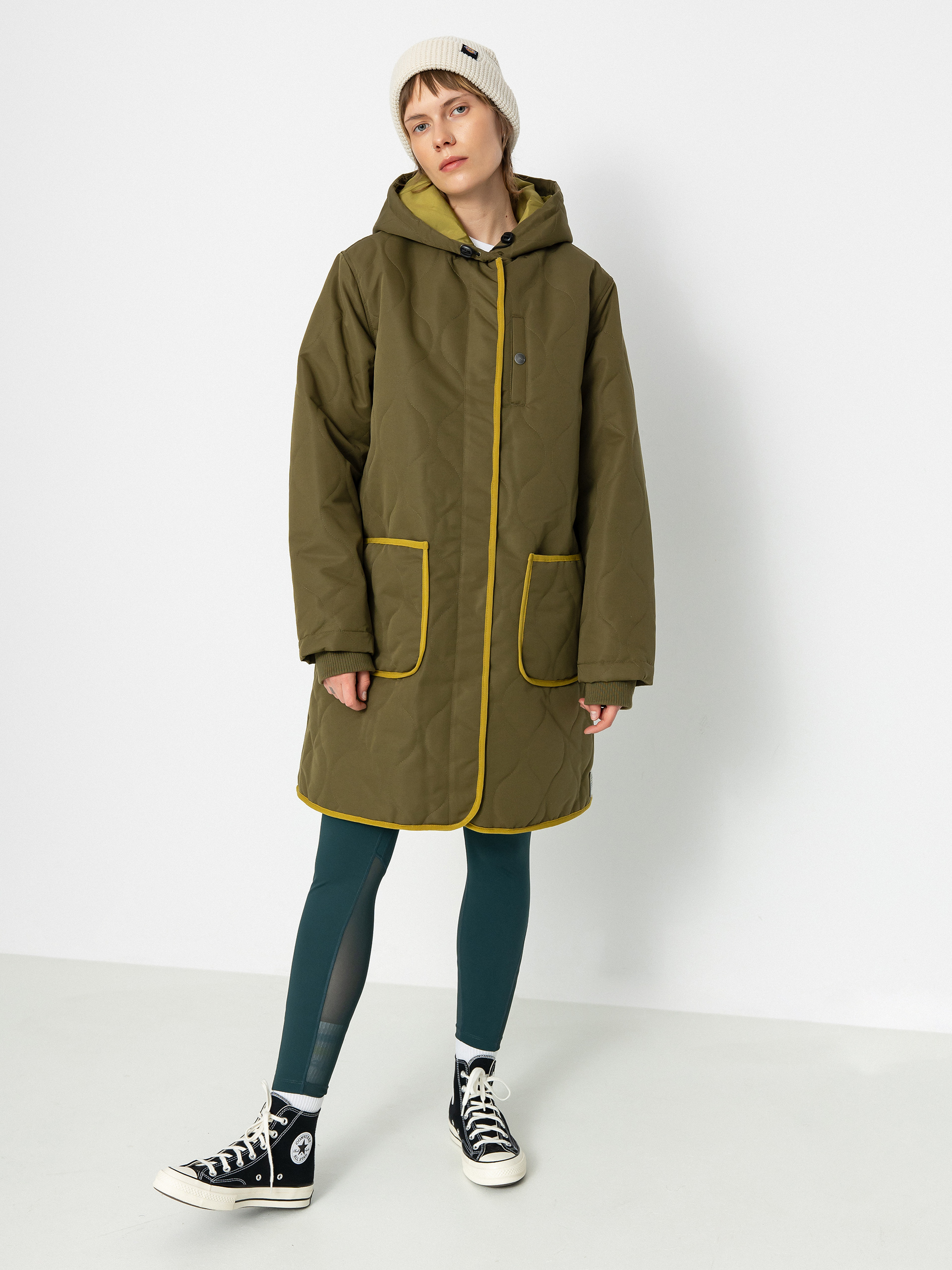 RVCA Jean Parka Jacket Wmn green (dark chocolate/dark orange)