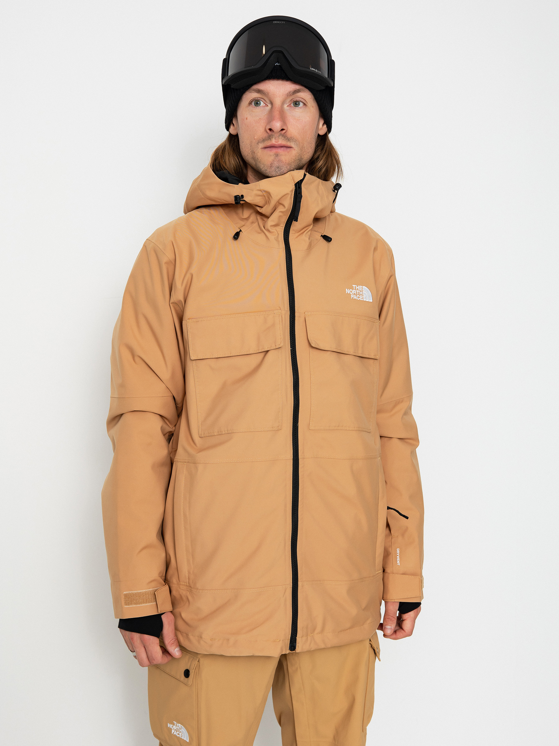 Mens The North Face Fourbarrel Triclimate Snowboard jacket (almond butter/tnf black)