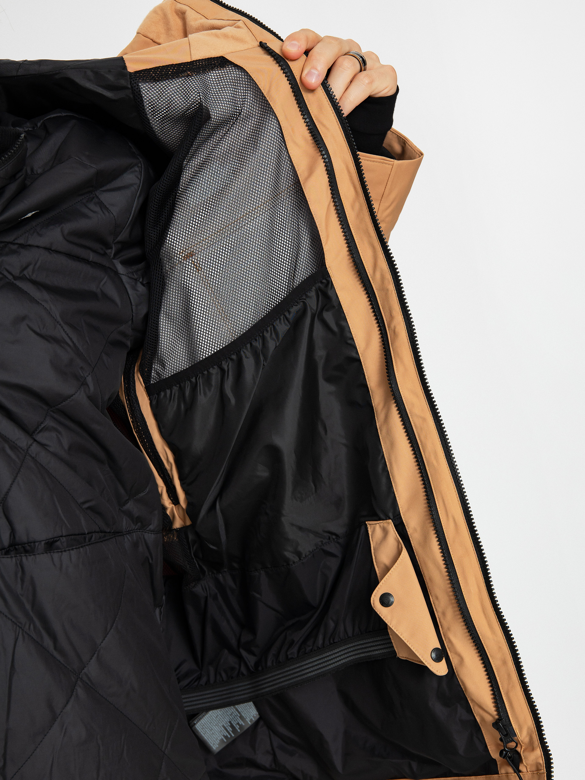 Mens The North Face Fourbarrel Triclimate Snowboard jacket (almond butter/tnf black)