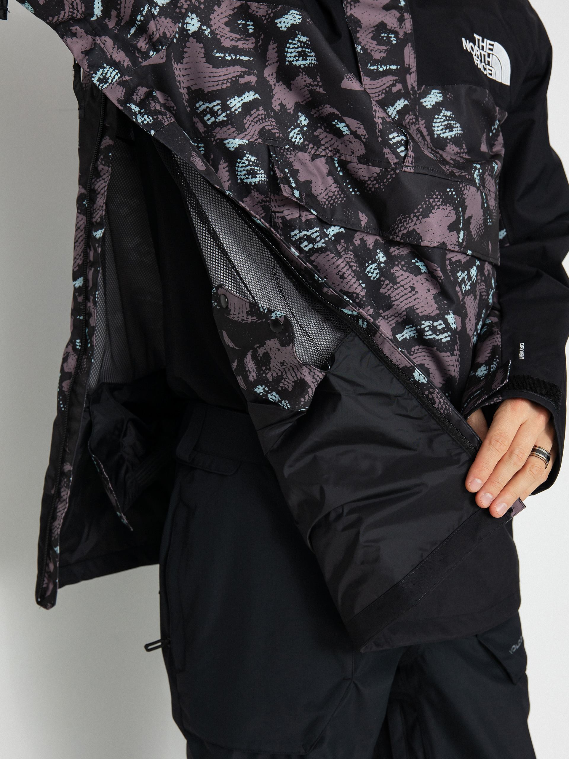 Mens The North Face Driftview Anorak Snowboard jacket (fawn grey snake charmer)