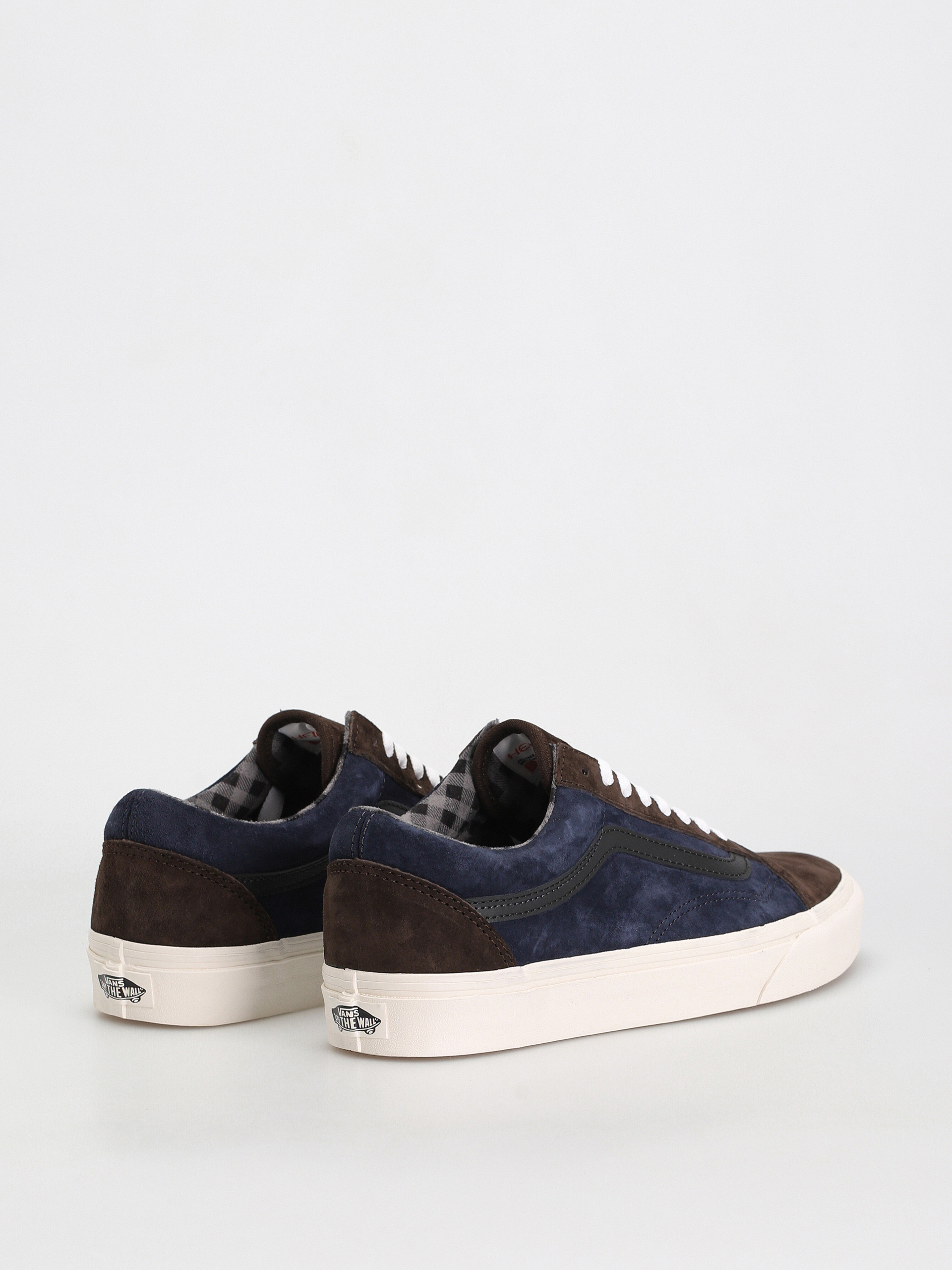 Vans Old Skool Shoes (pig suede plaid brown/navy)