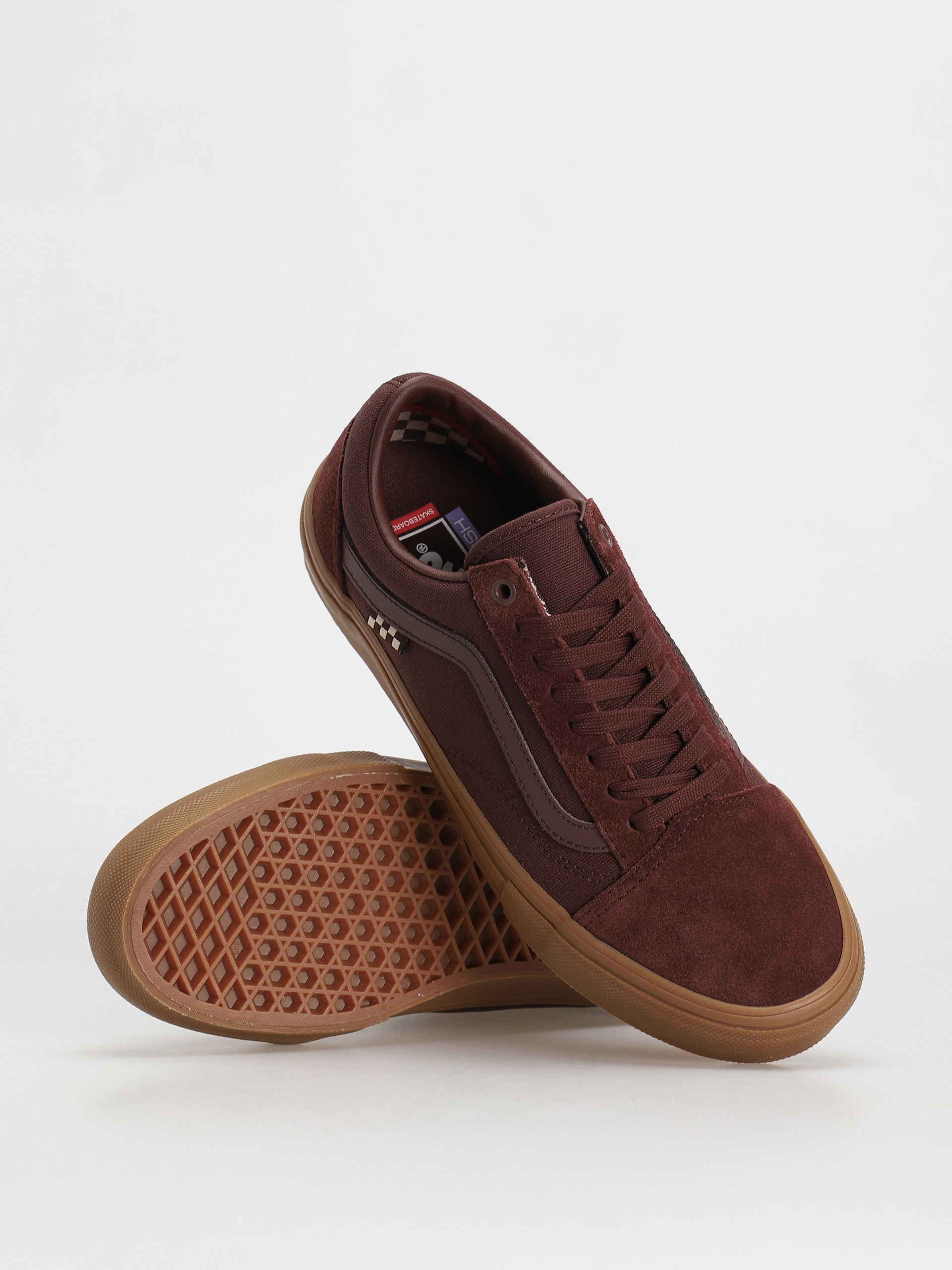Vans Skate Old Skool Shoes (dark red/gum)